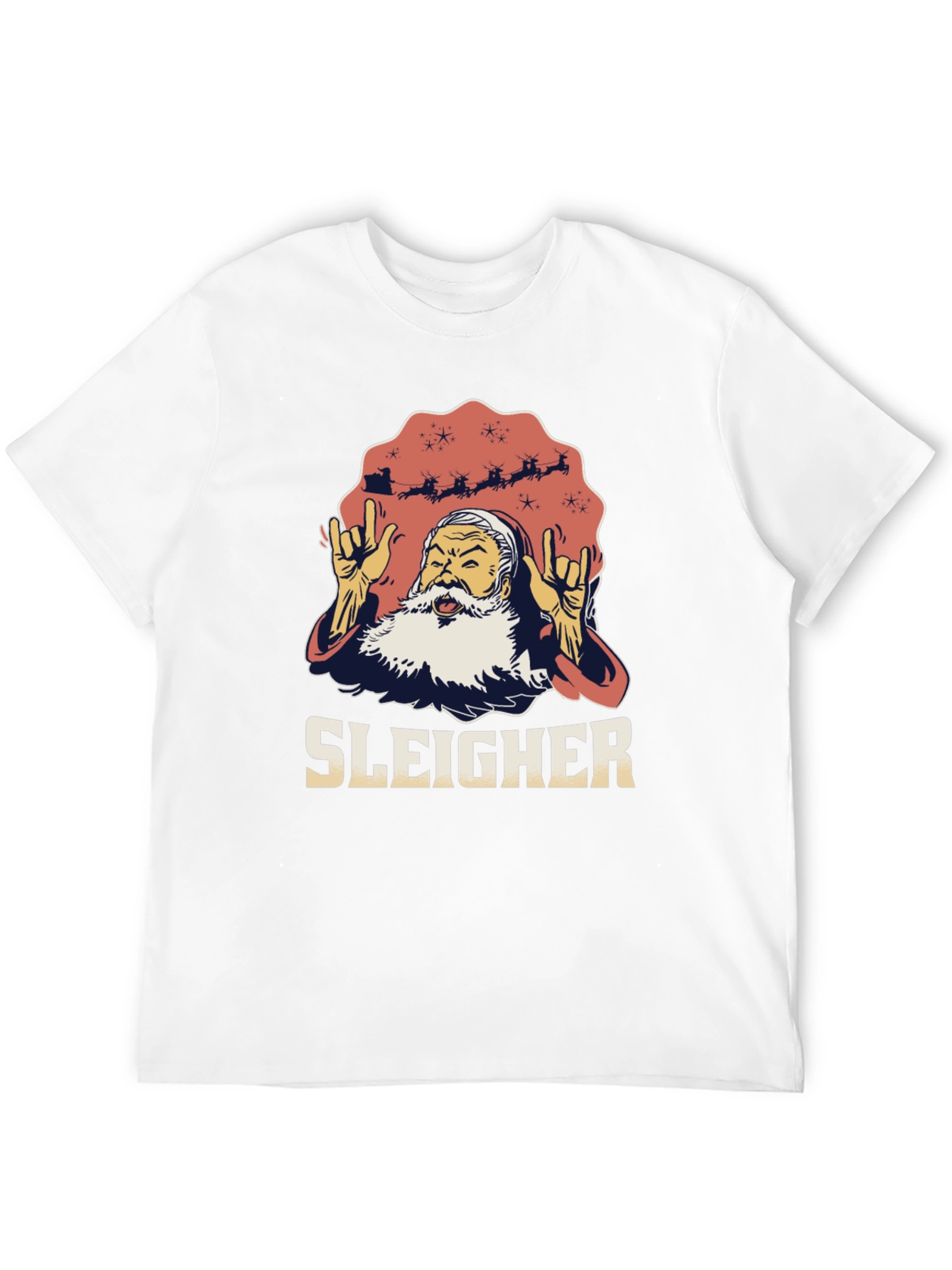 Sleigher Santa Heavy Metal Christmas T-Shirt