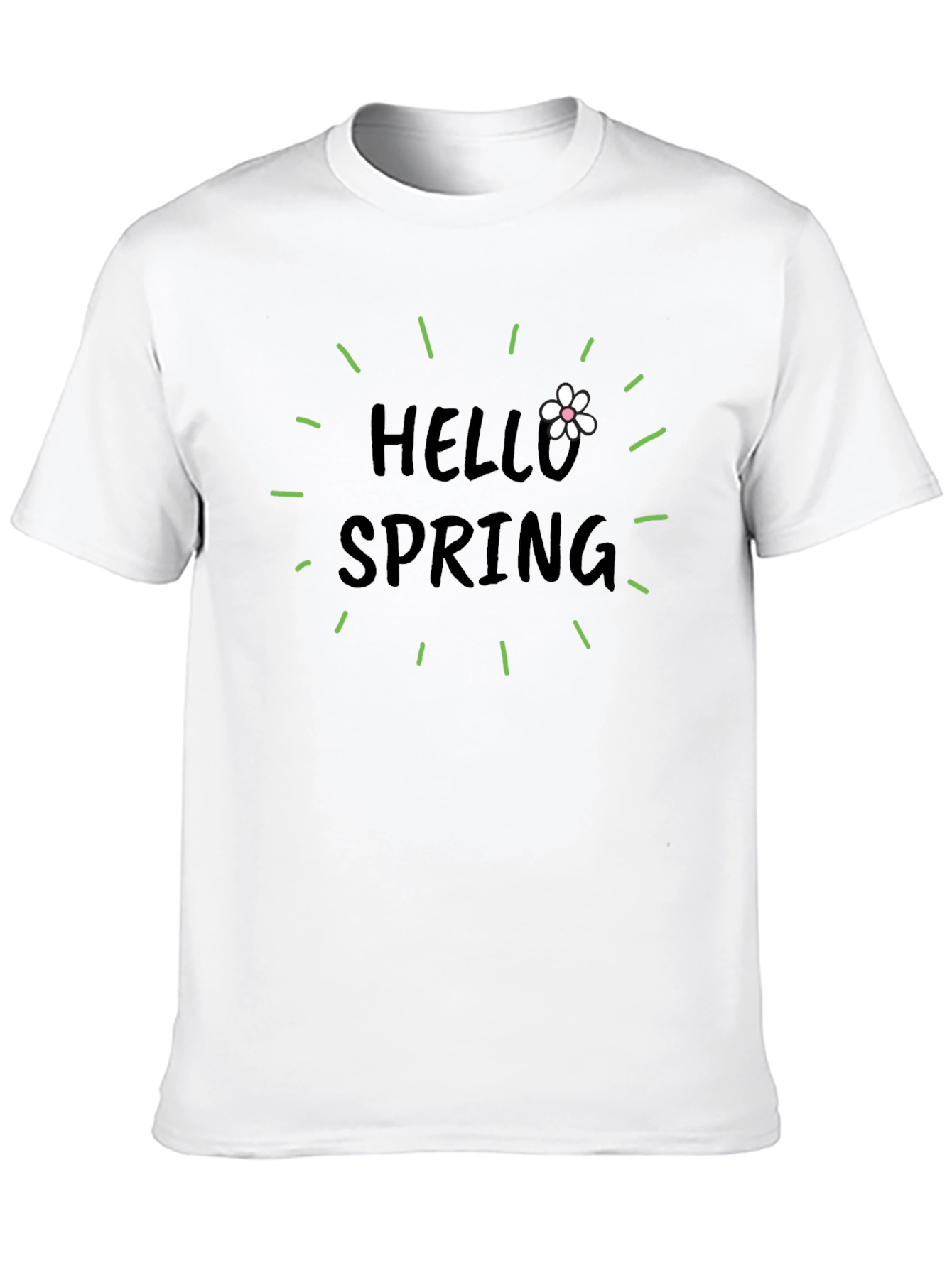 Hello Spring T-Shirt - Black Graphic Tee