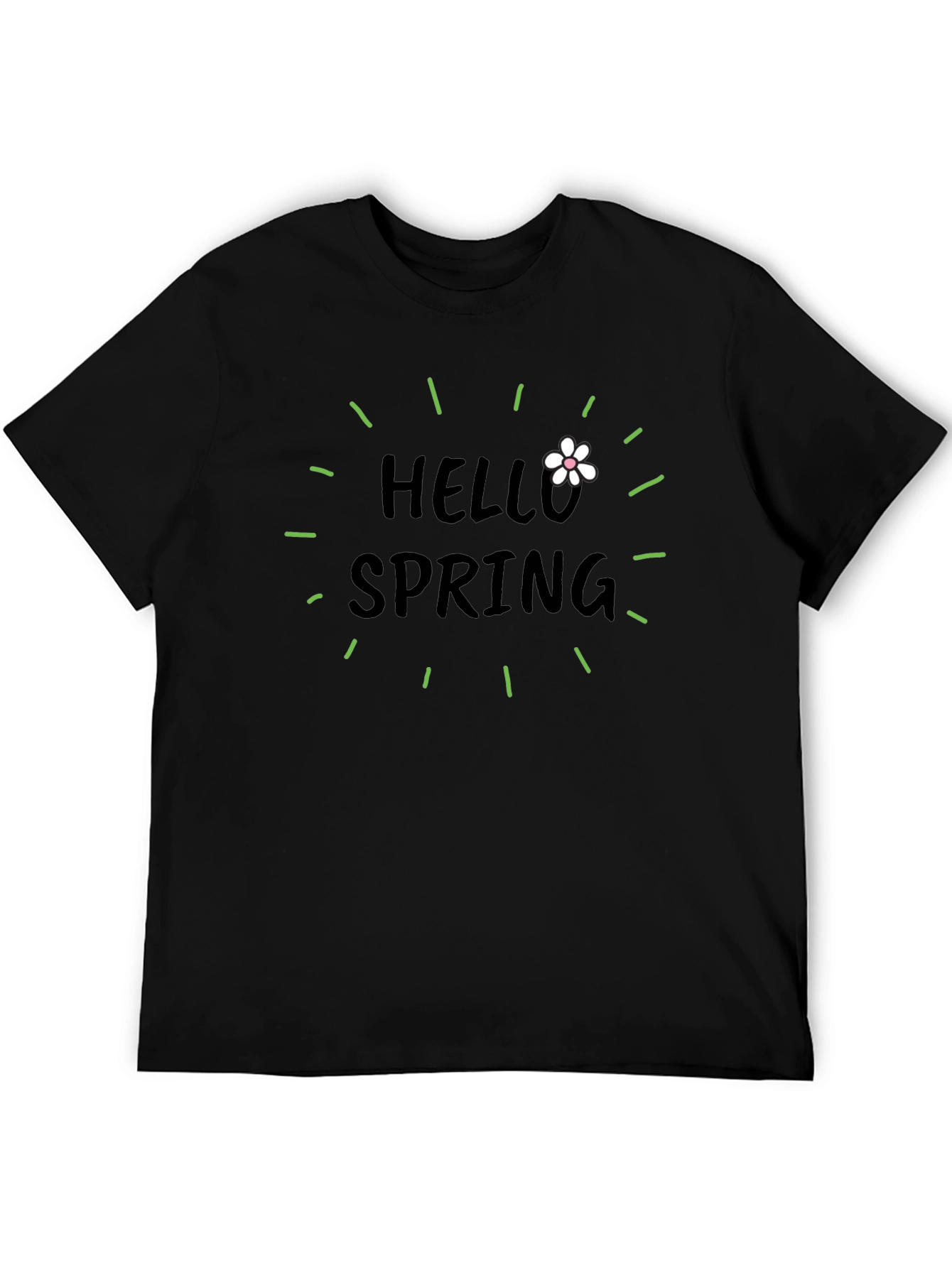 Hello Spring T-Shirt - Black Graphic Tee