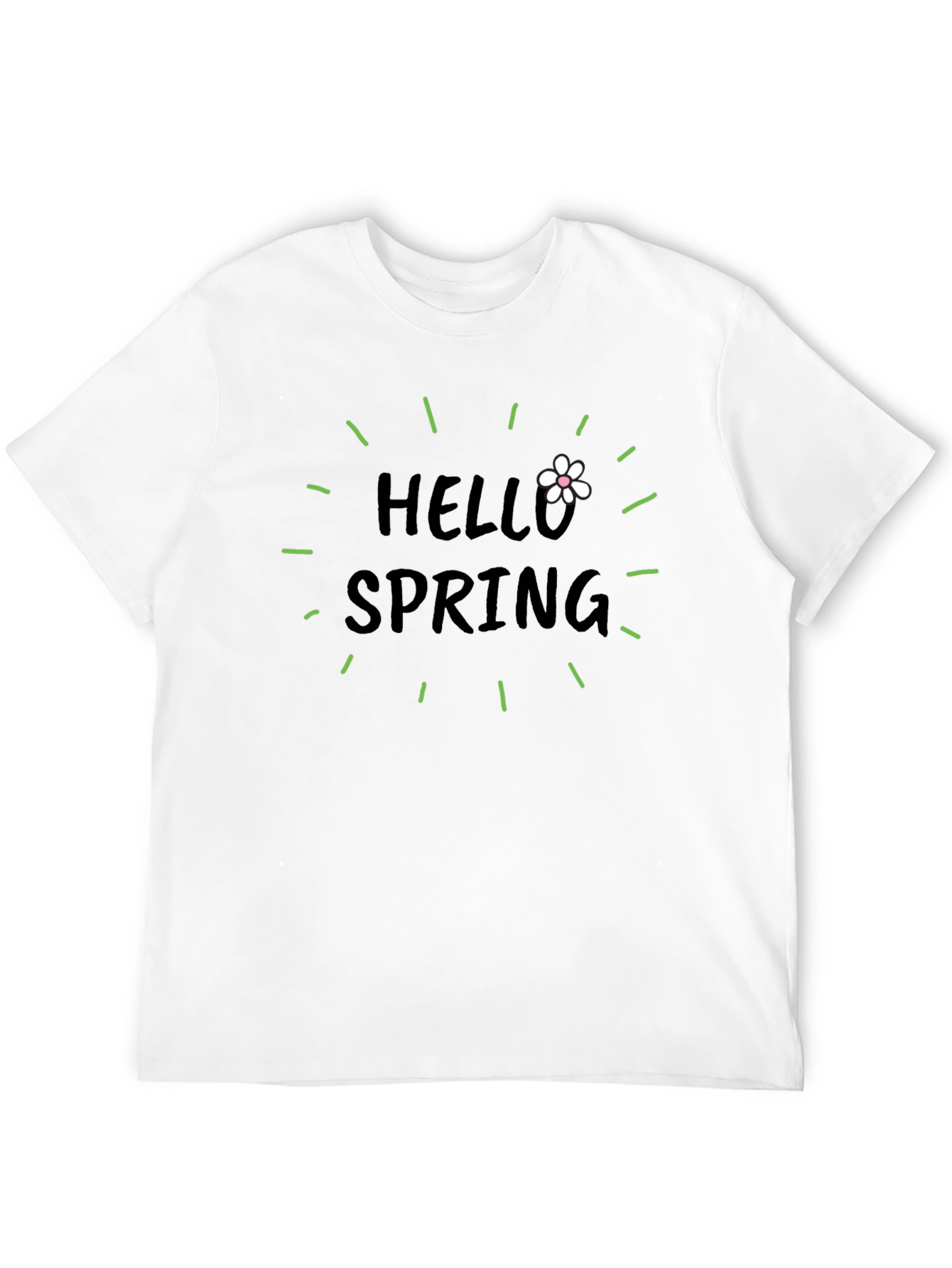 Hello Spring T-Shirt - Black Graphic Tee