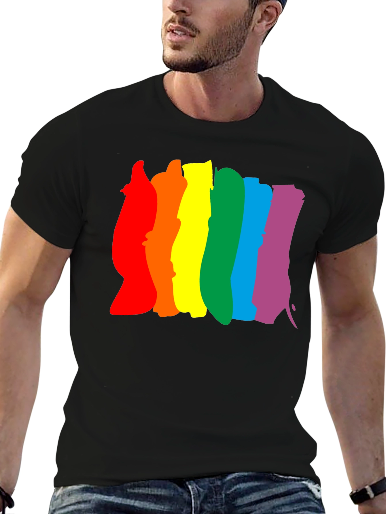Rainbow Pride T-Shirt - Black Cotton Blend