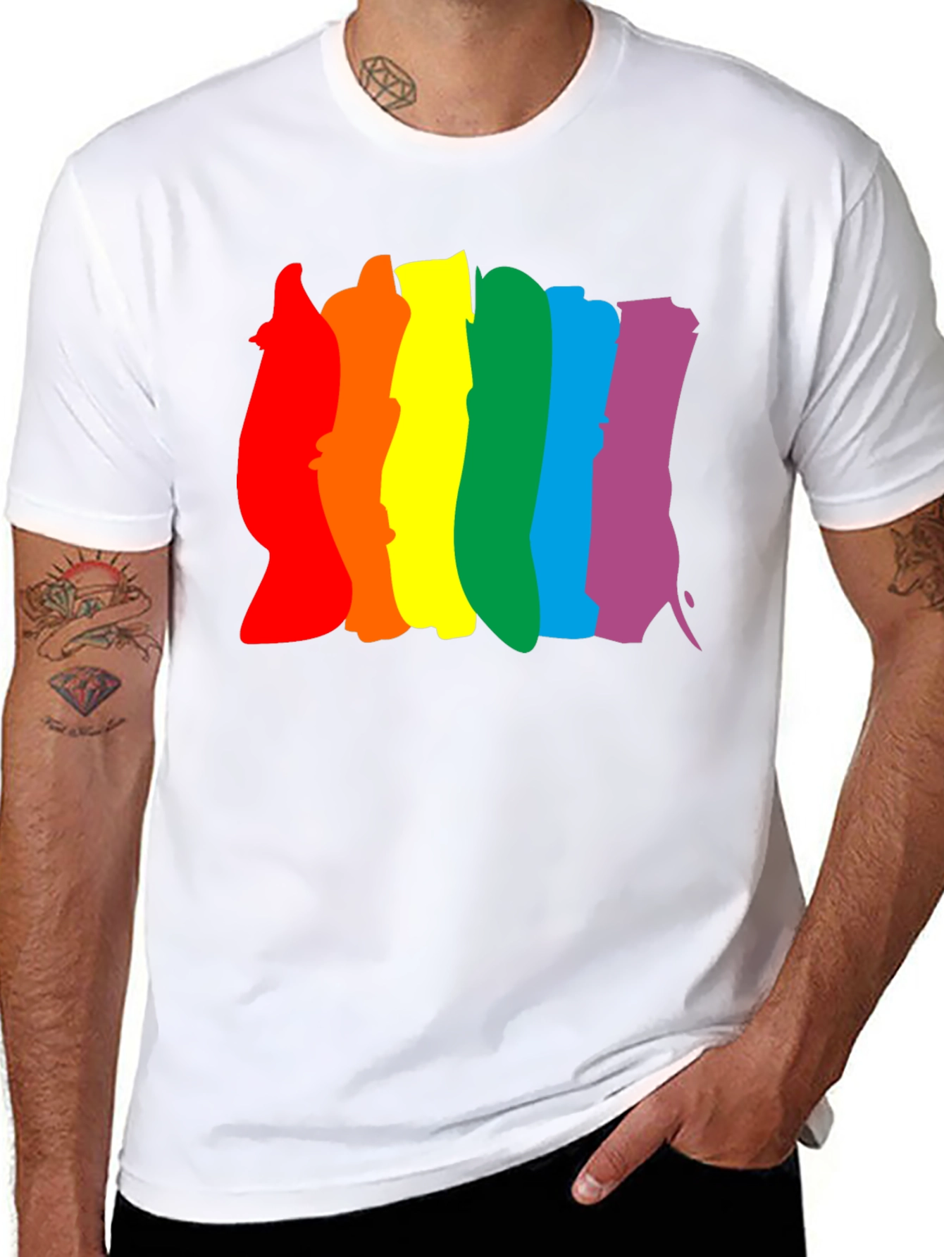 Rainbow Pride T-Shirt - Black Cotton Blend