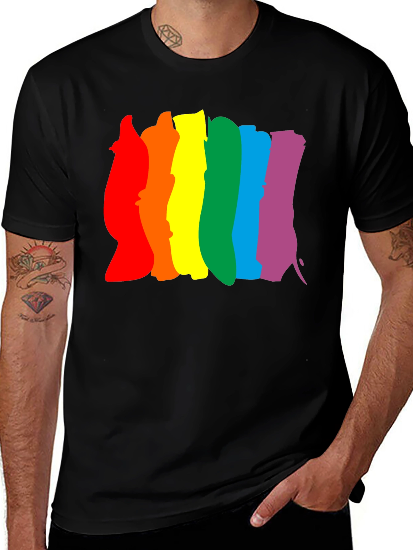 Rainbow Pride T-Shirt - Black Cotton Blend