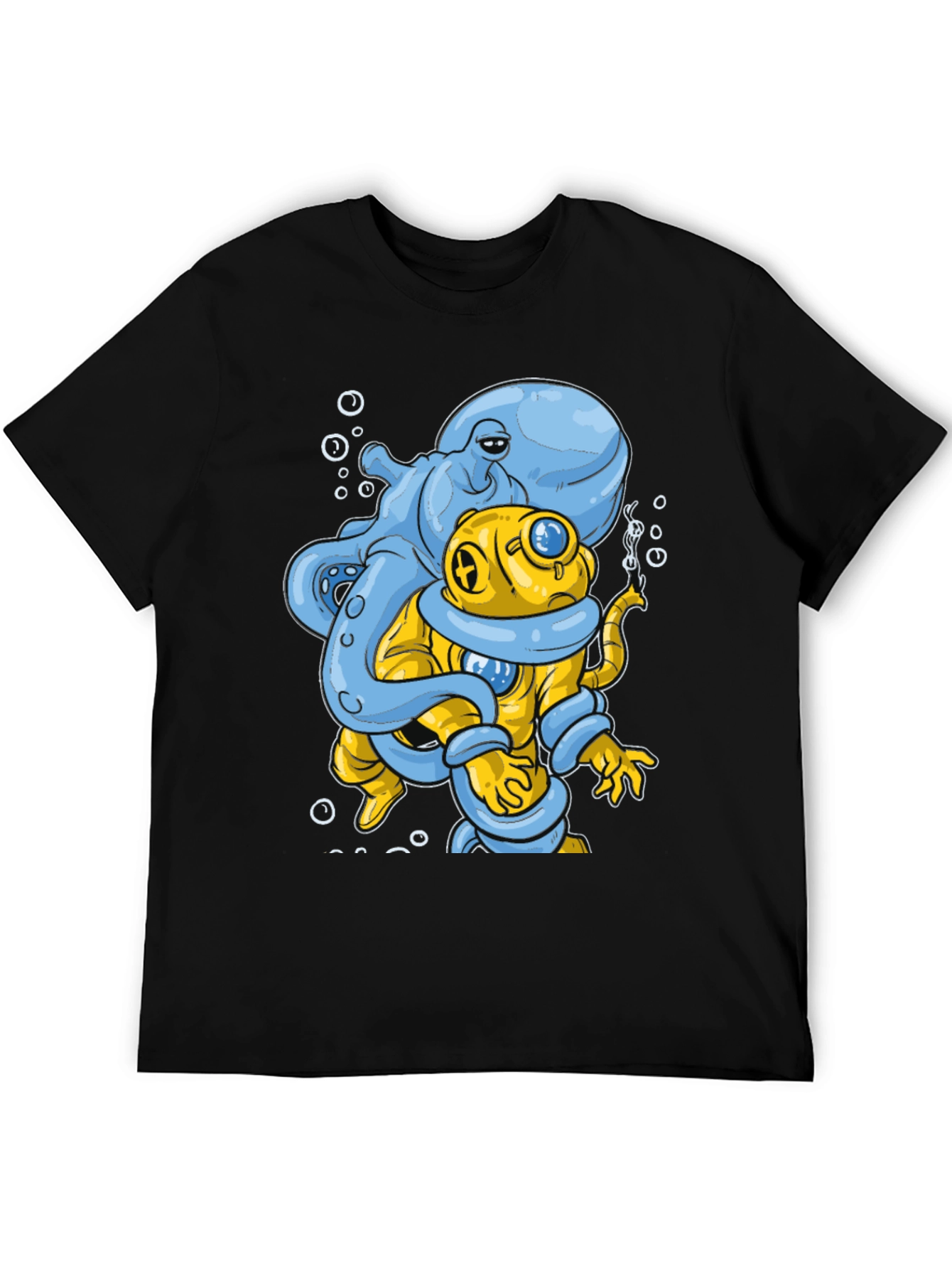 Octopus Diver Graphic Tee - Novelty Design
