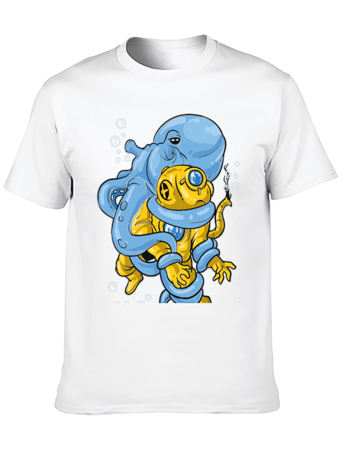 Octopus Diver Graphic Tee - Novelty Design