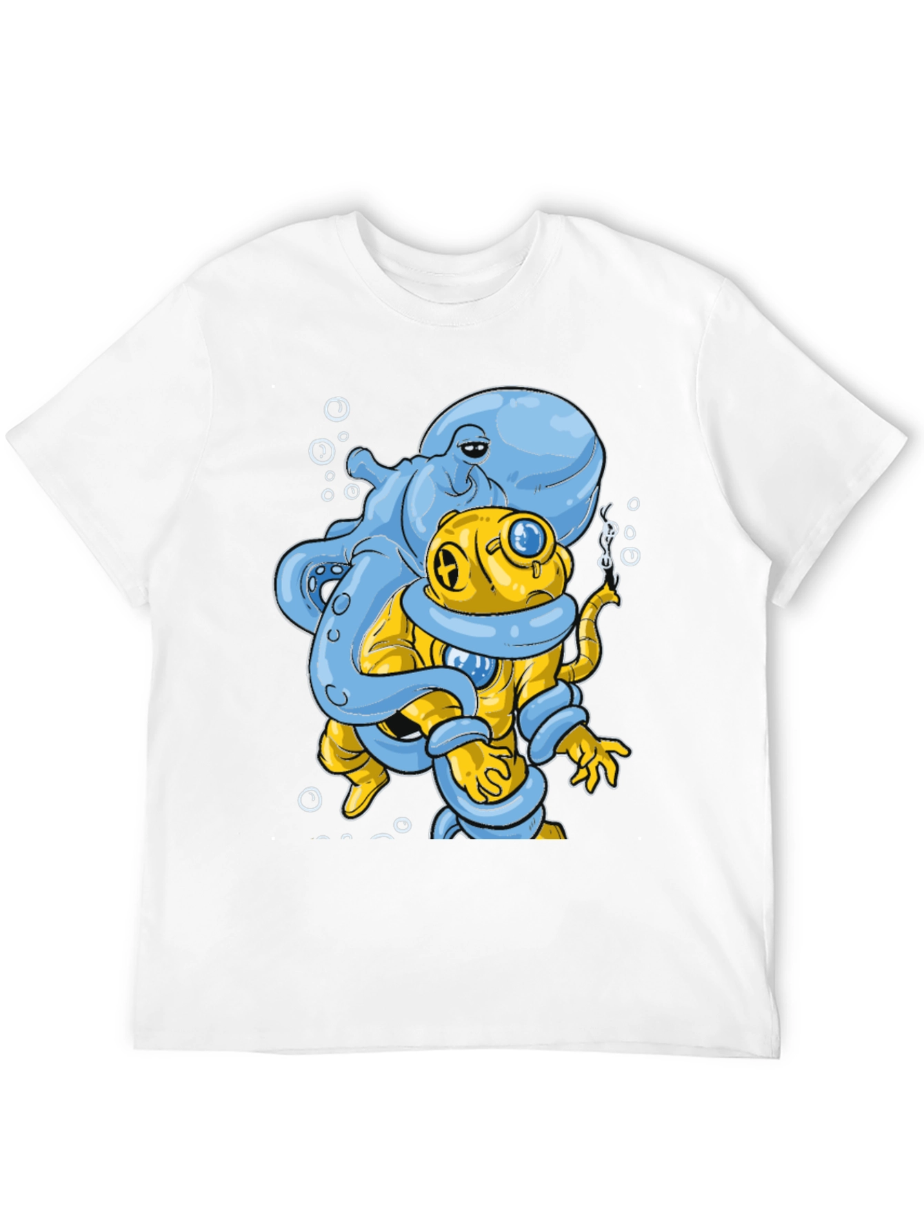 Octopus Diver Graphic Tee - Novelty Design