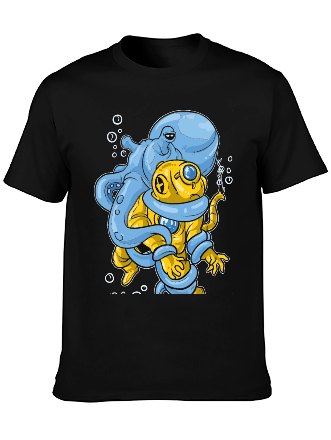 Octopus Diver Graphic Tee - Novelty Design
