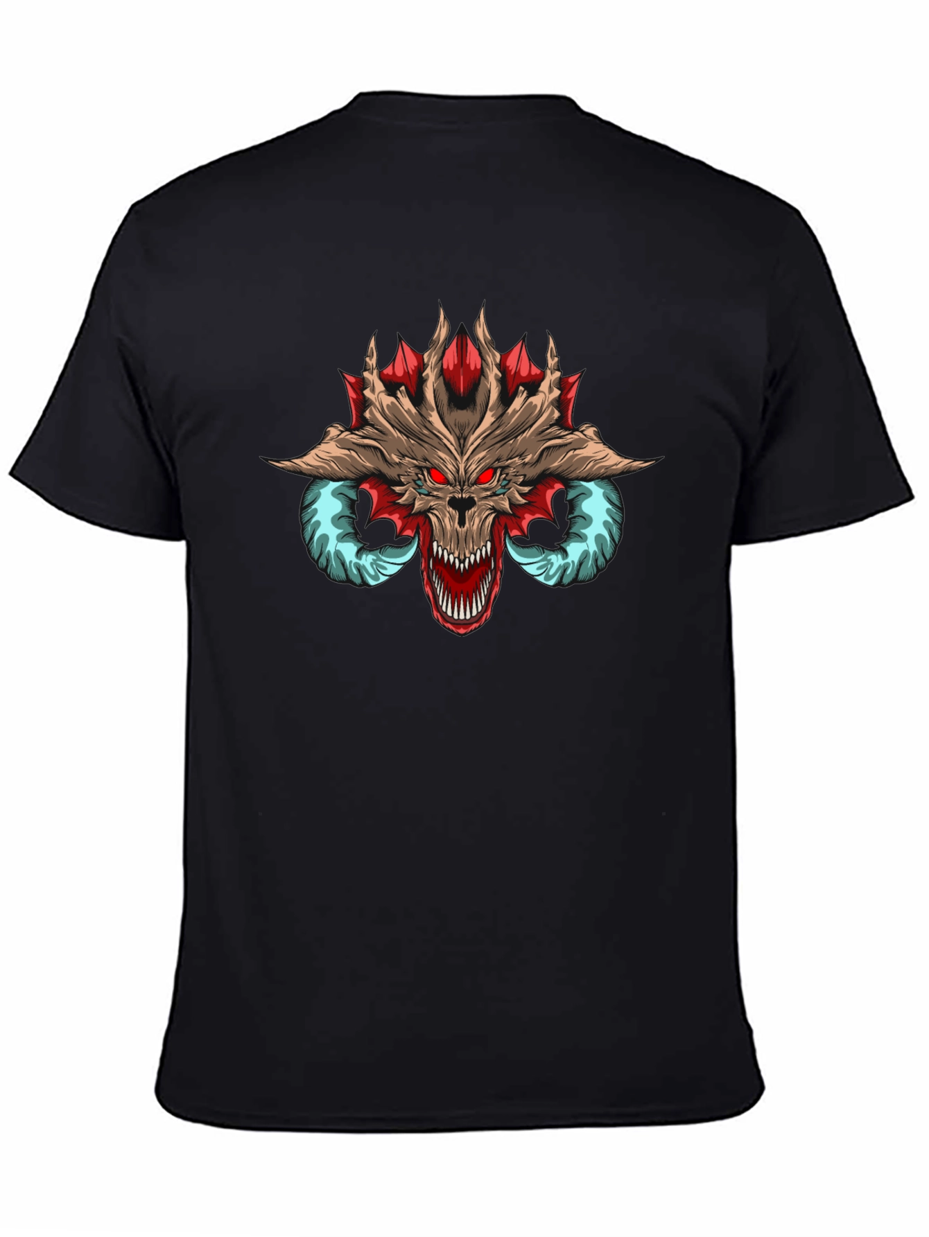 Dragon Skull Graphic Tee - Mens Black T-Shirt
