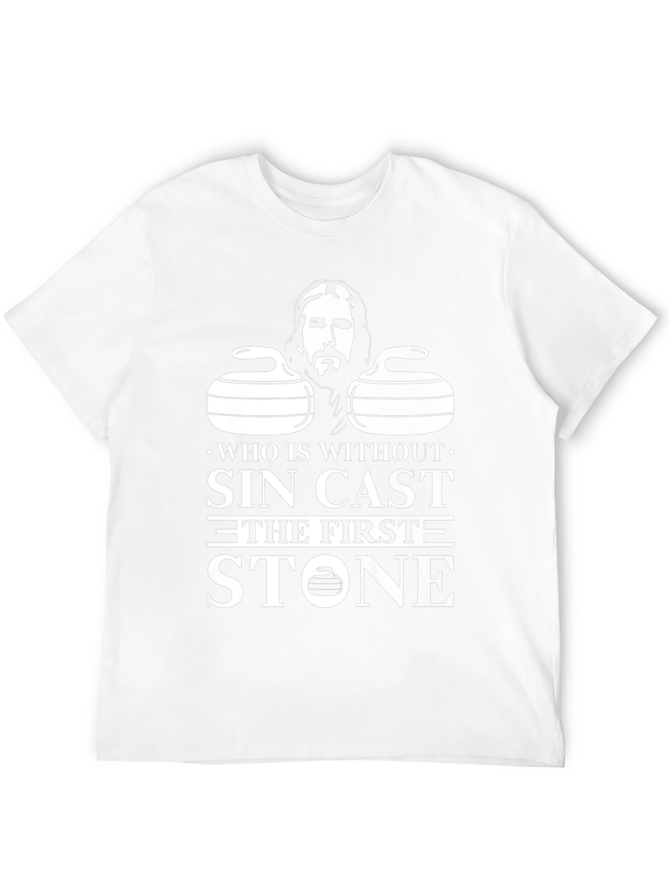 Who Is Without Sin Black T-Shirt