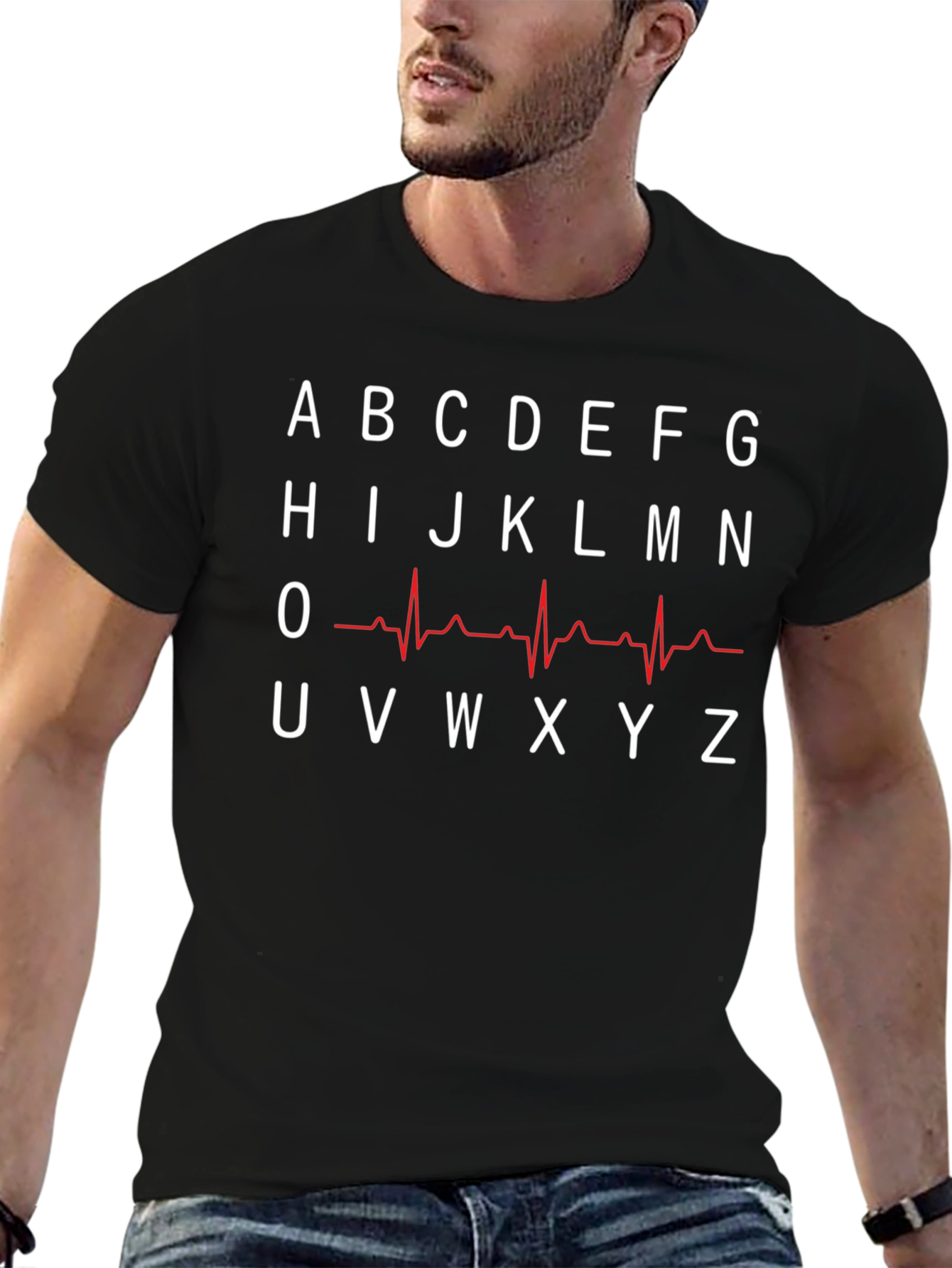 ECG Alphabet Graphic Tee - Cool Medical Shirt