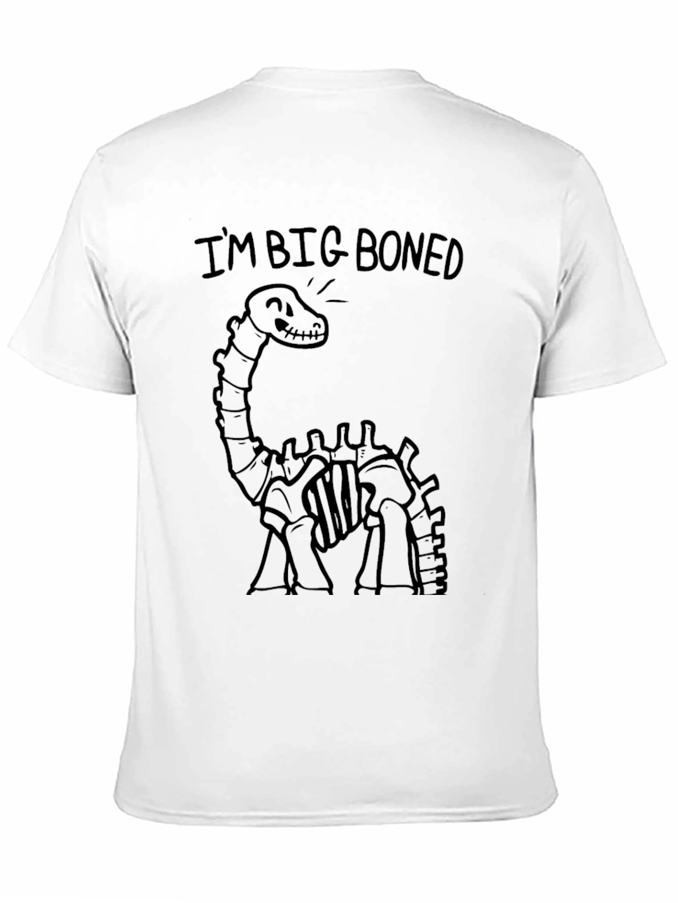 Big Boned Dinosaur Graphic T-Shirt - Black