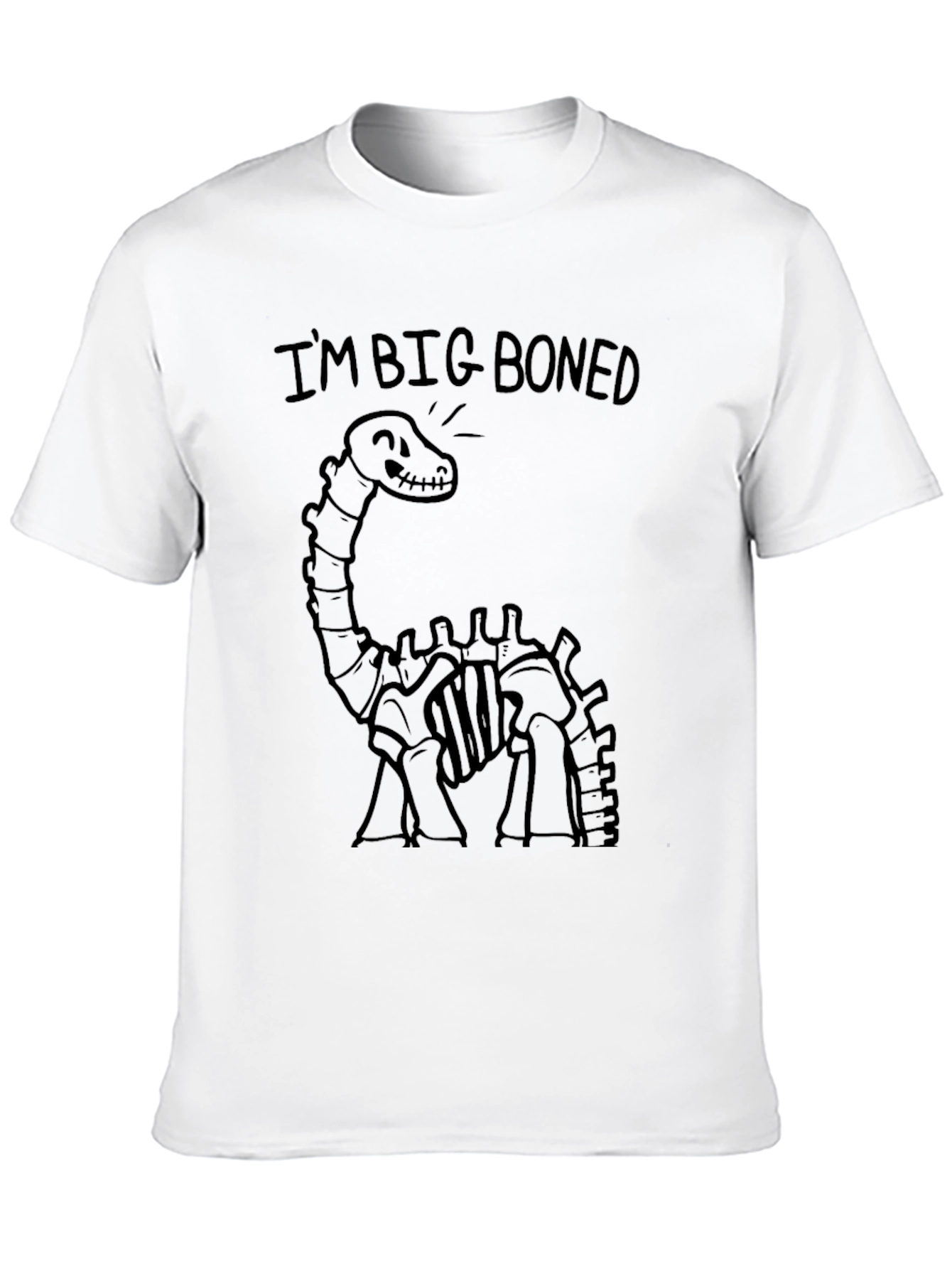 Big Boned Dinosaur Graphic T-Shirt - Black