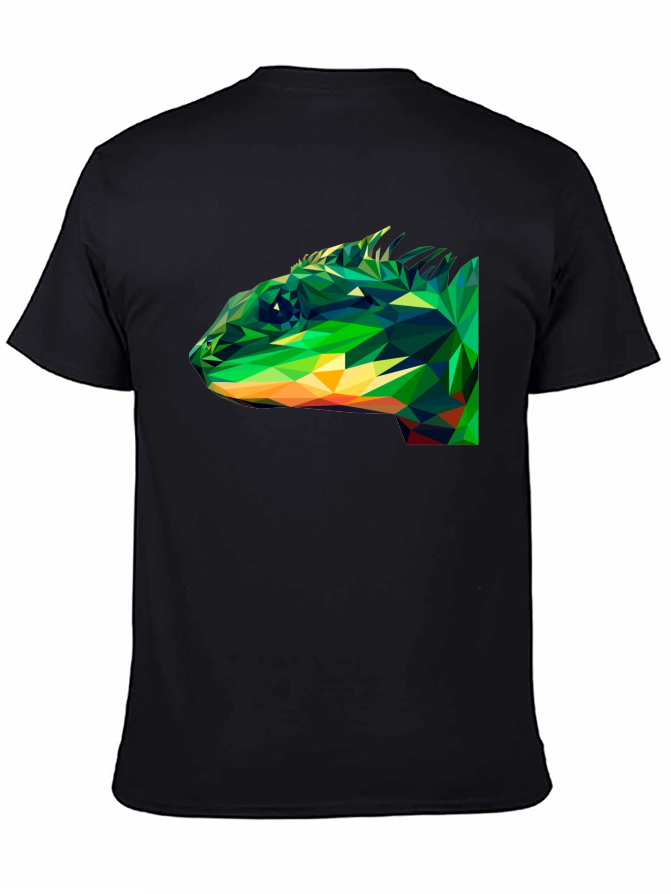 Geometric Lizard Graphic Tee - Mens Black T-Shirt