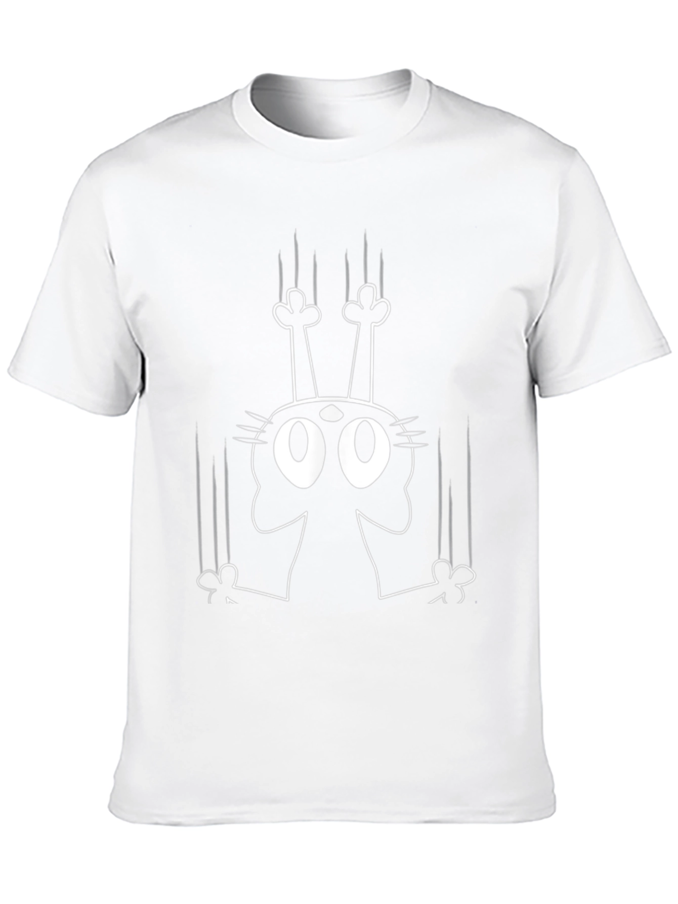 Mens Black Cat Scratching Graphic T-Shirt