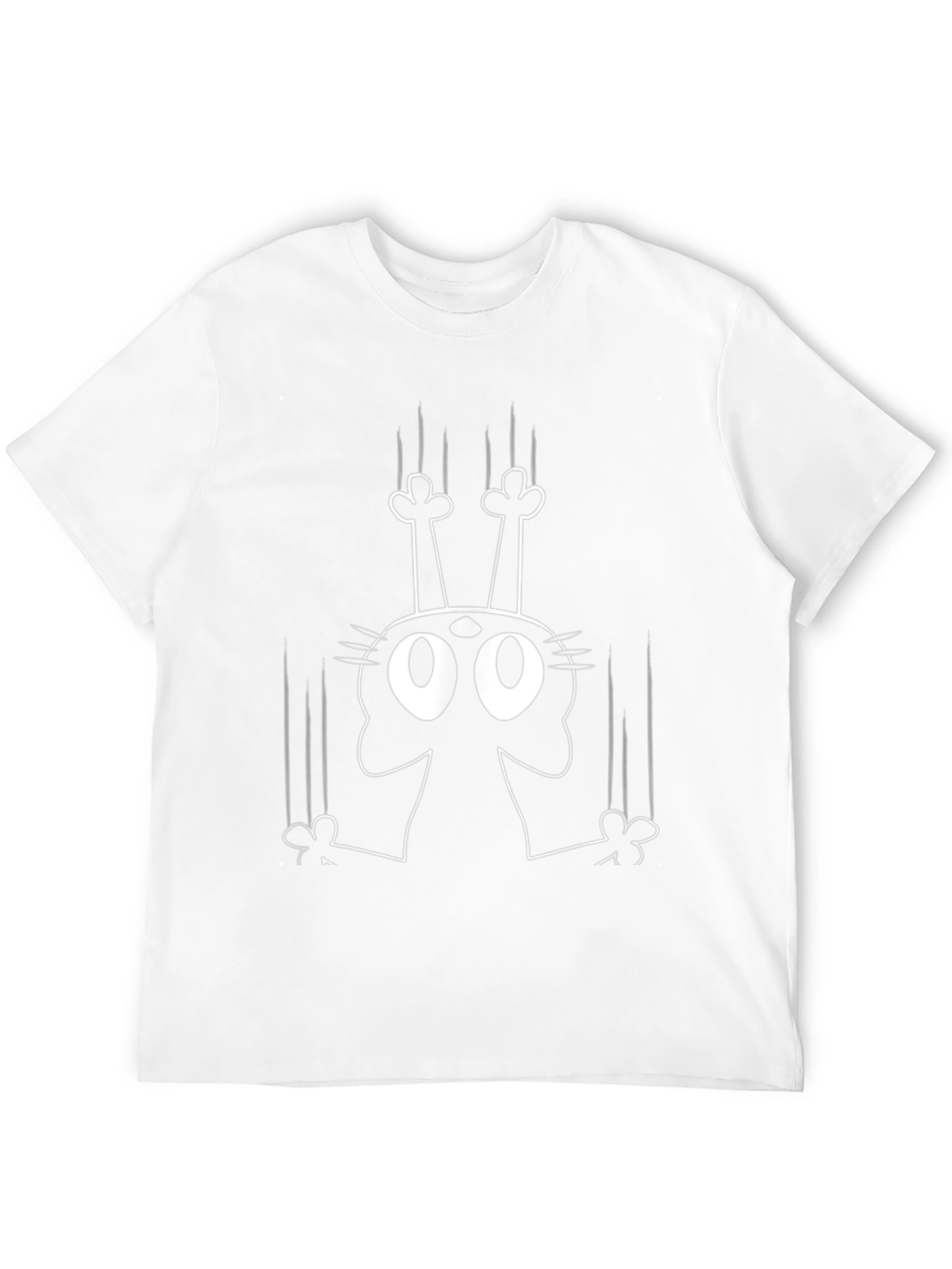 Mens Black Cat Scratching Graphic T-Shirt