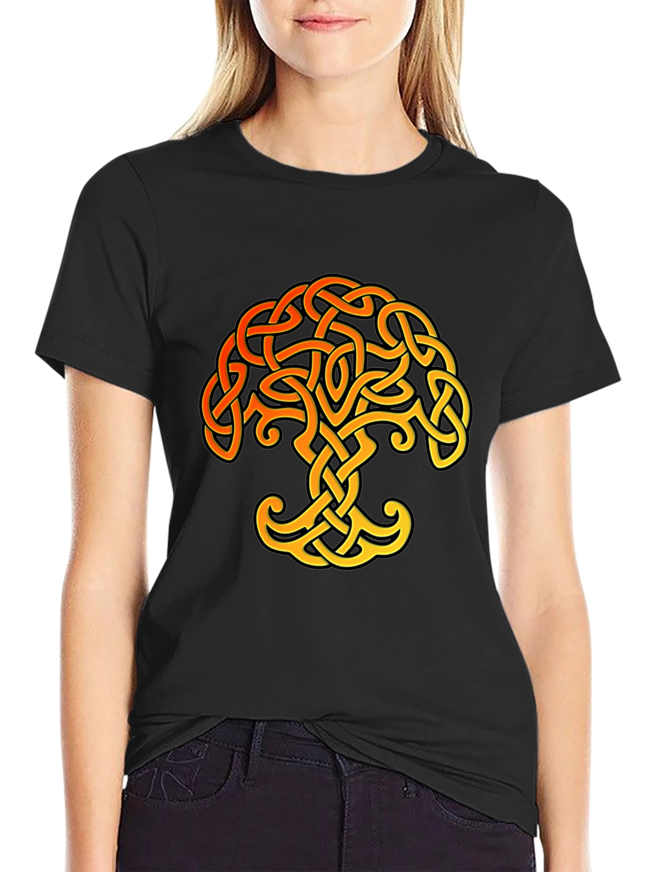Celtic Knot Tree of Life Black T-Shirt