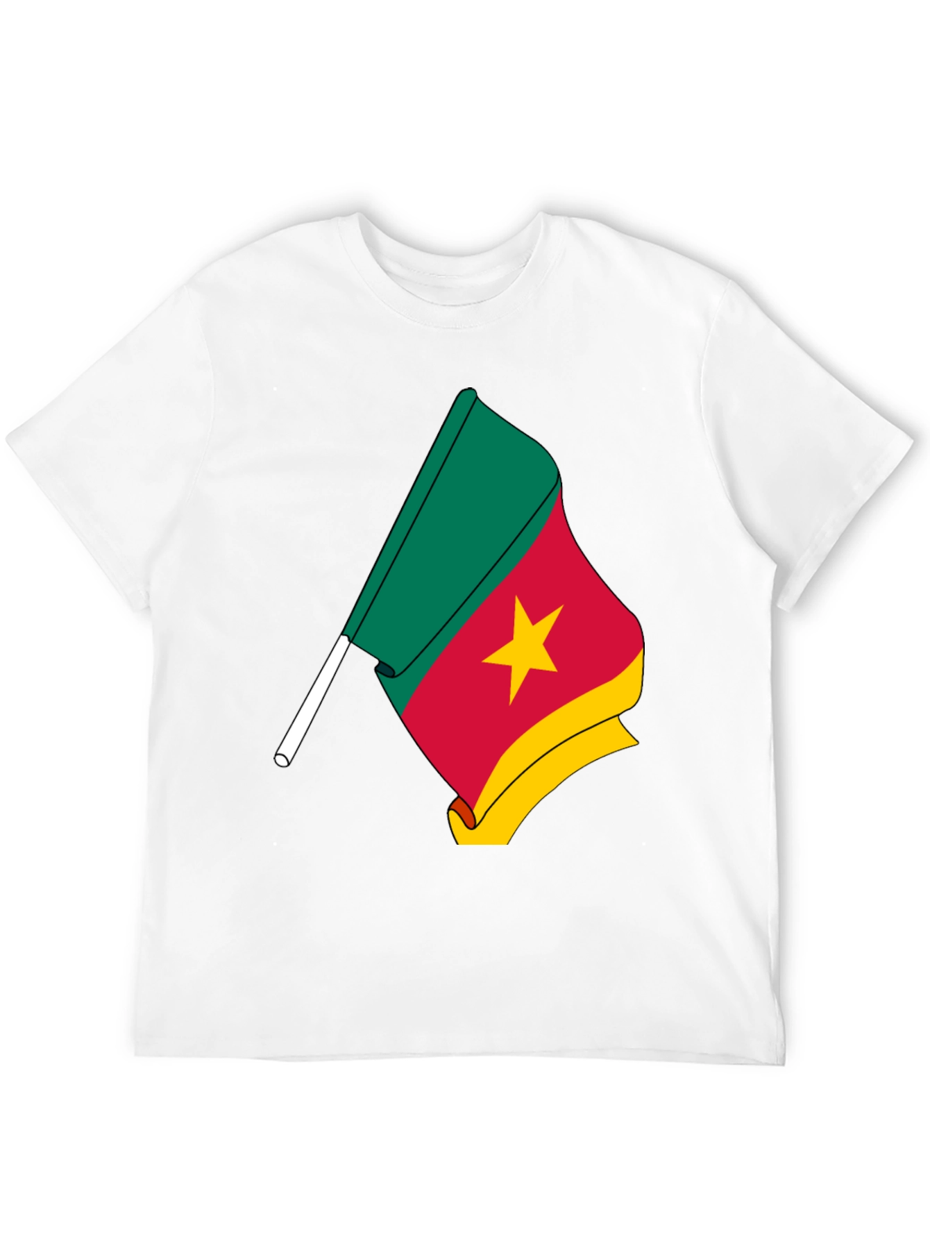 Cameroon Flag Graphic Tee - Black
