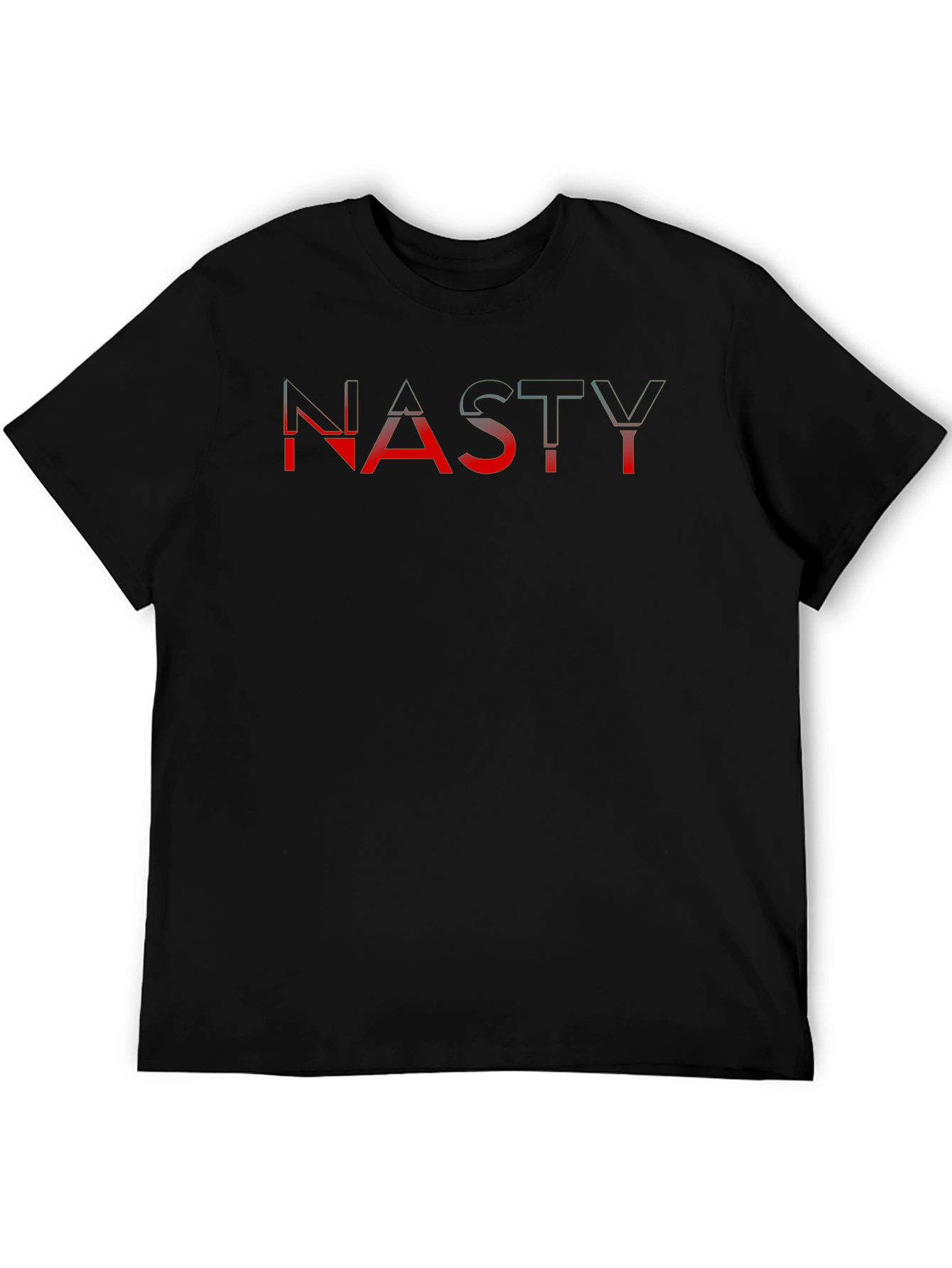 Nasty Graphic T-Shirt - Mens Black Crew Neck Tee