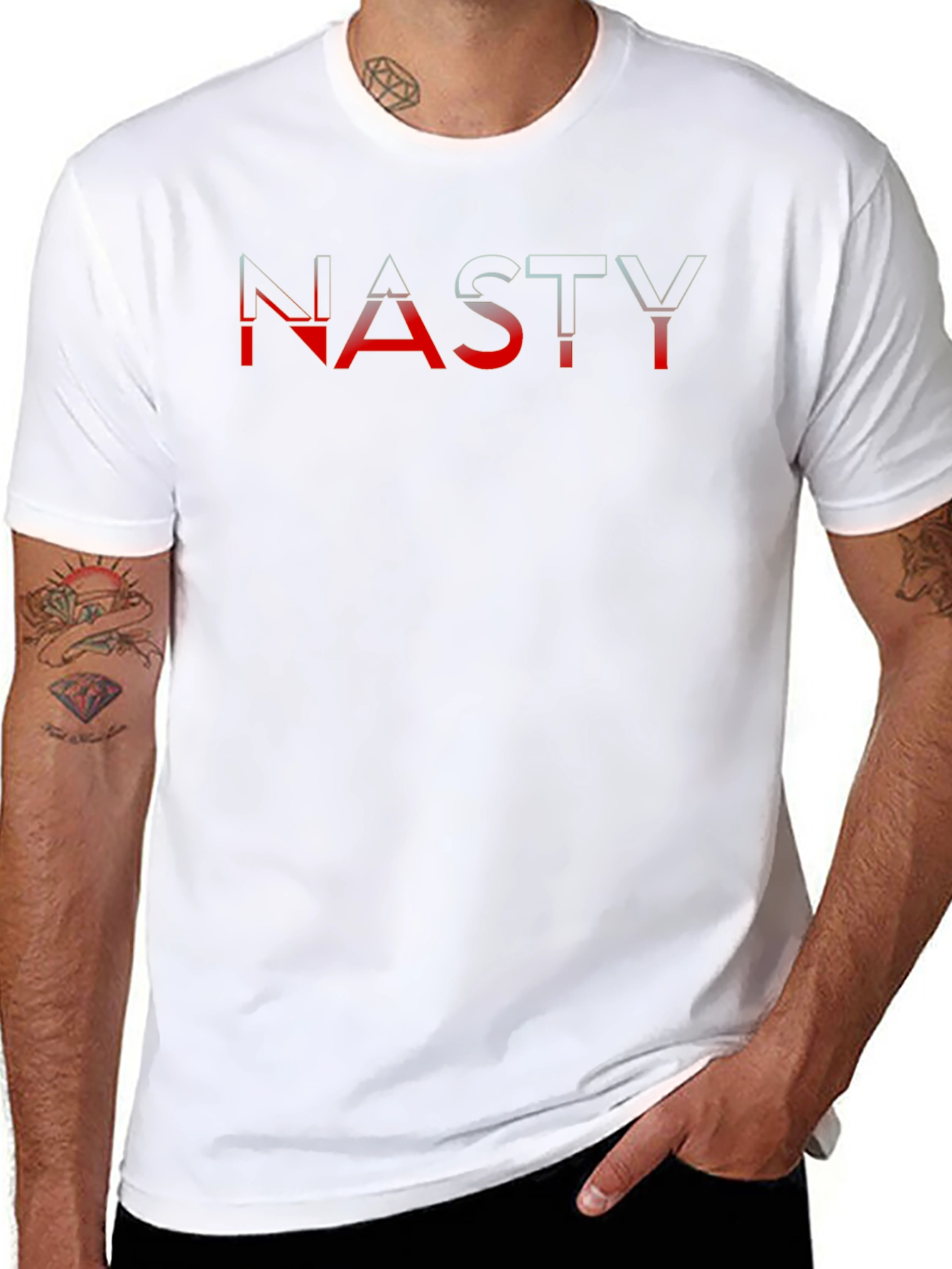 Nasty Graphic T-Shirt - Mens Black Crew Neck Tee