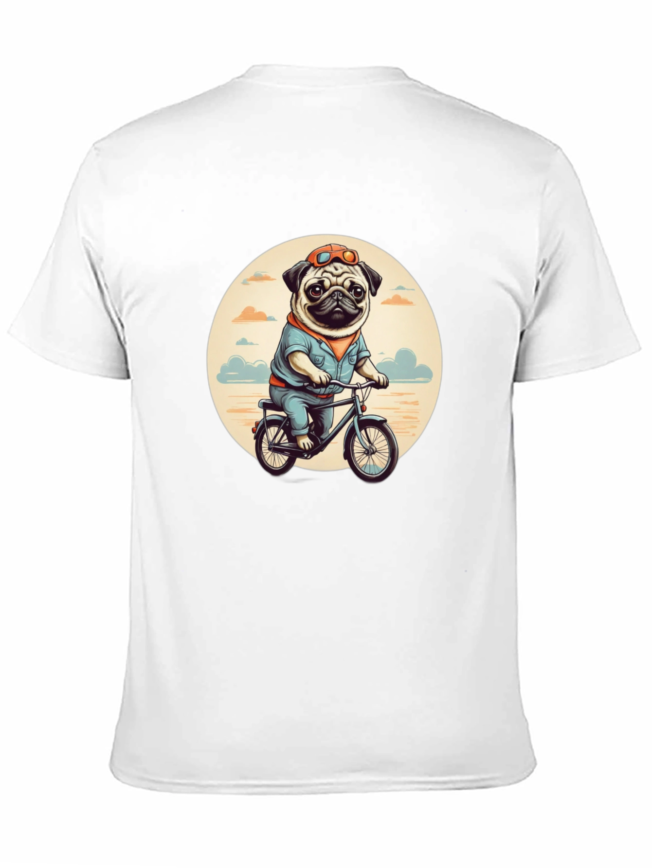 Pug on Bike Graphic Tee - Black T-Shirt