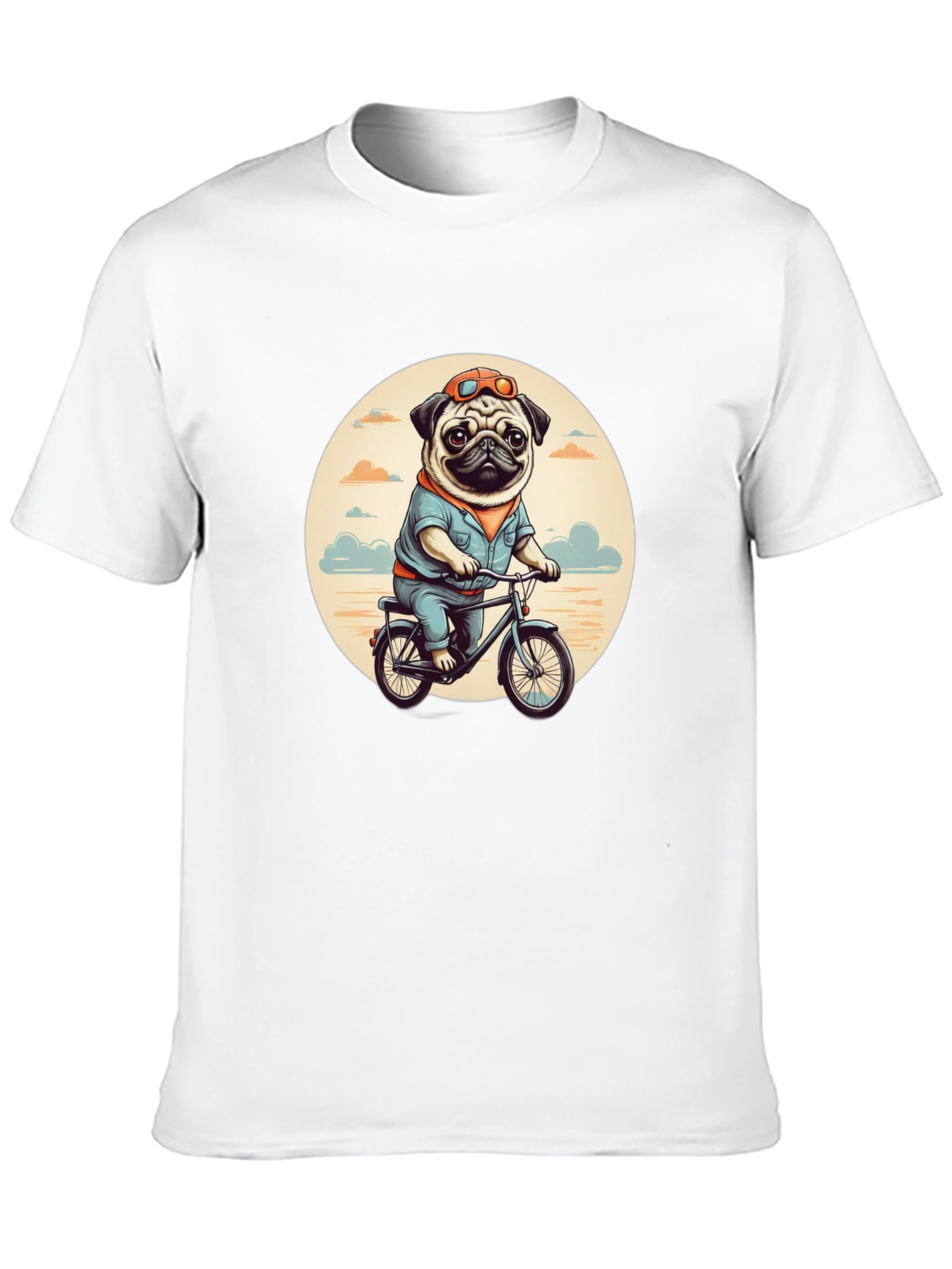 Pug on Bike Graphic Tee - Black T-Shirt