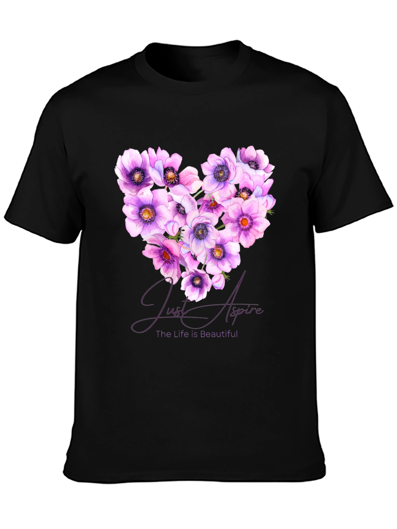 Floral Heart T-Shirt: Just Aspire
