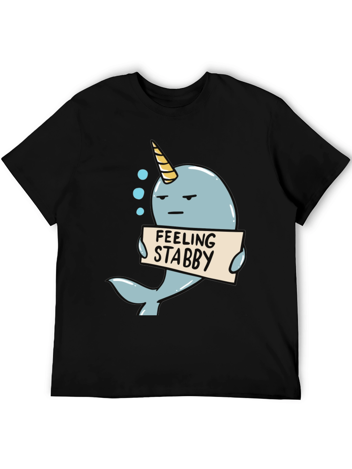 Feeling Stabby Narwhal T-Shirt - Funny Cartoon Tee