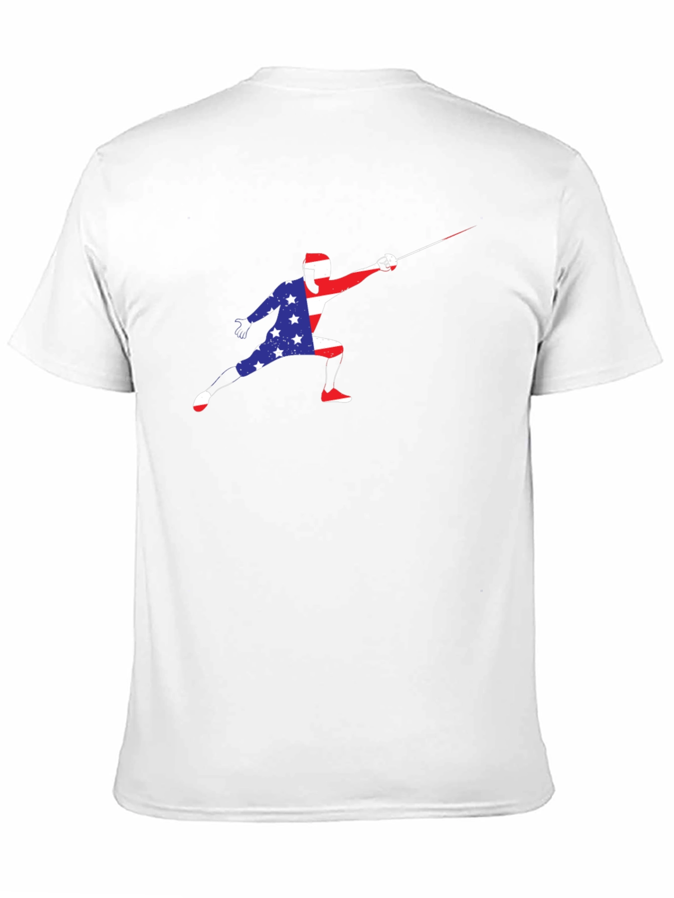 Patriotic Fencer Graphic T-Shirt - USA Pride