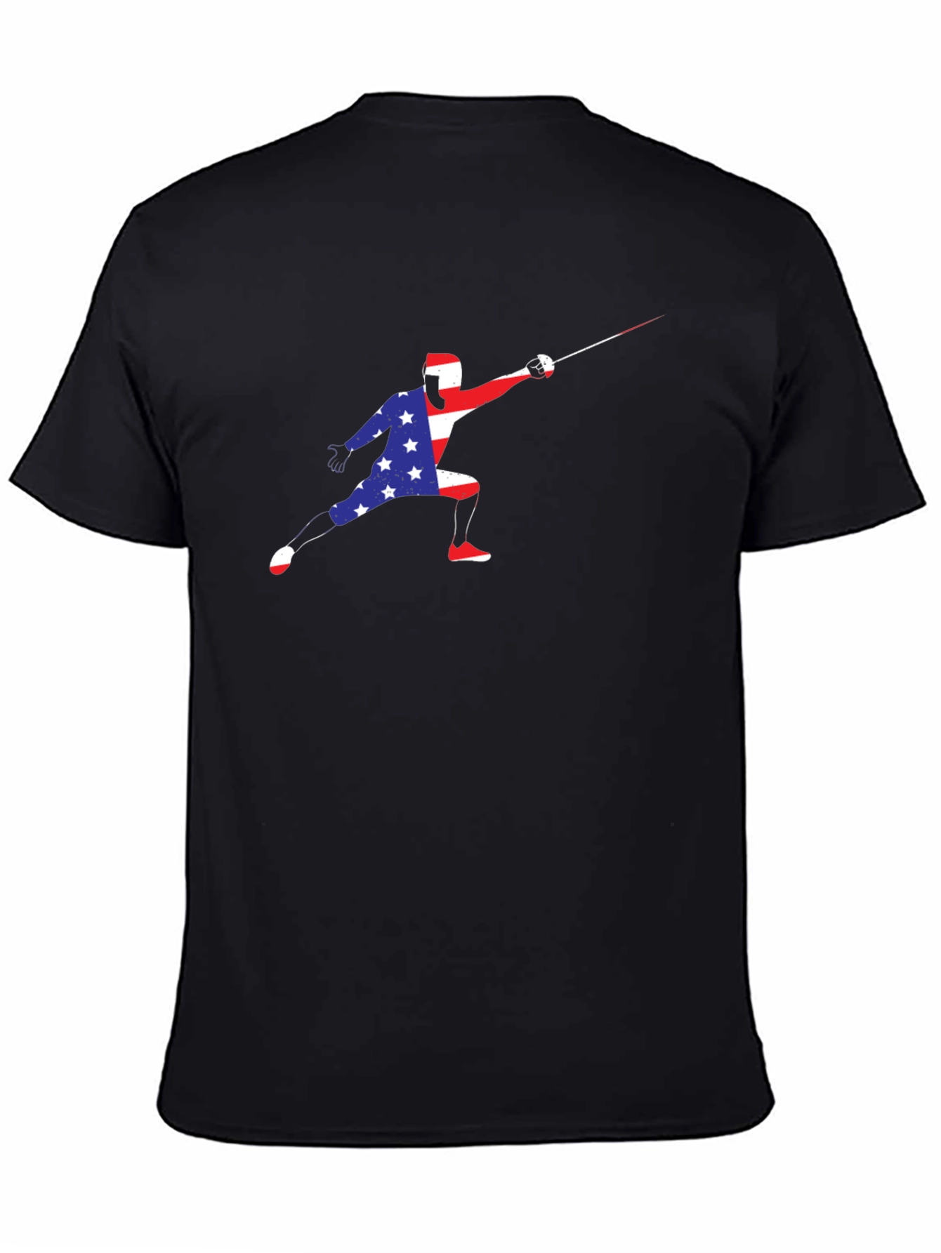 Patriotic Fencer Graphic T-Shirt - USA Pride