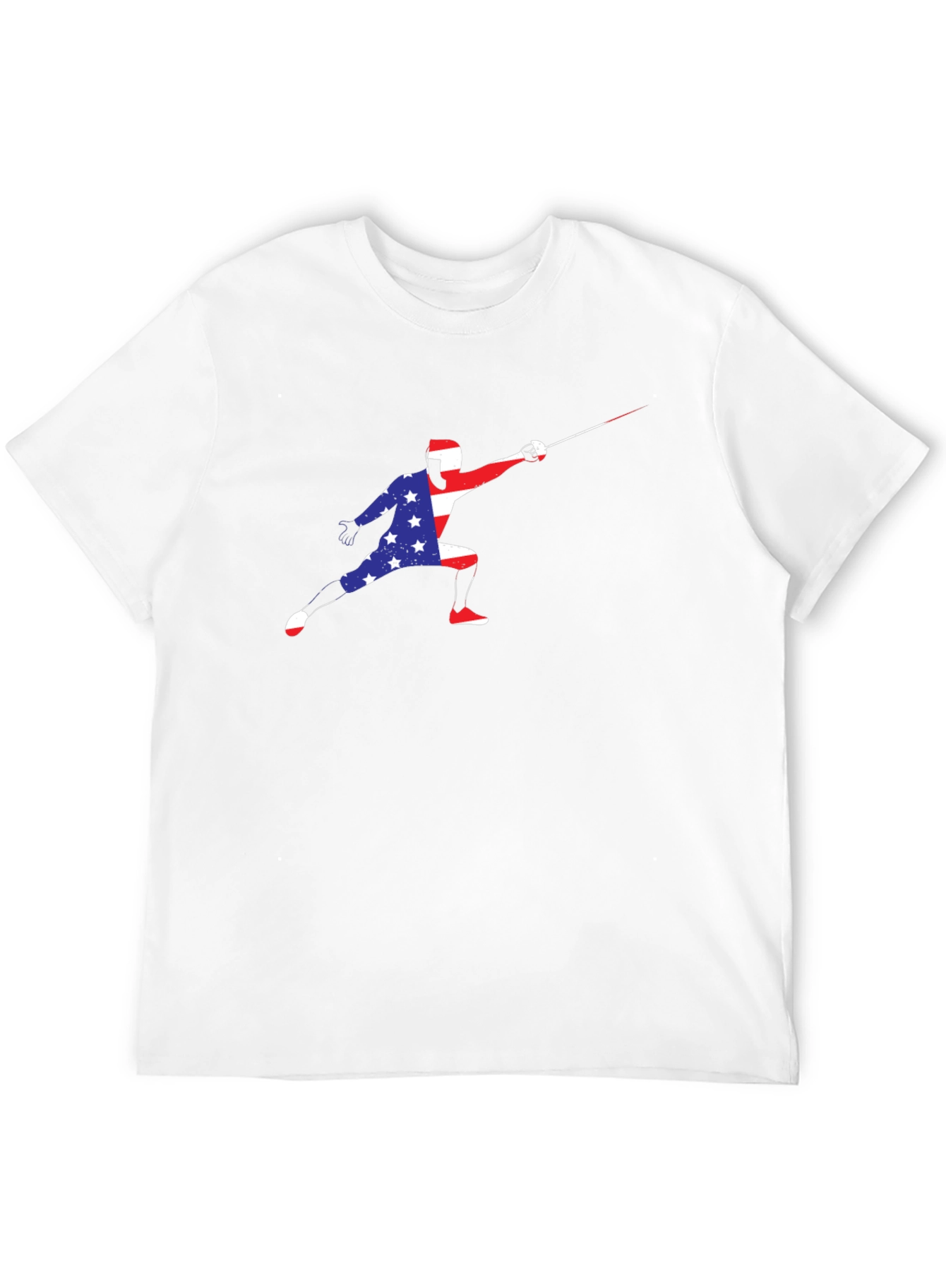 Patriotic Fencer Graphic T-Shirt - USA Pride