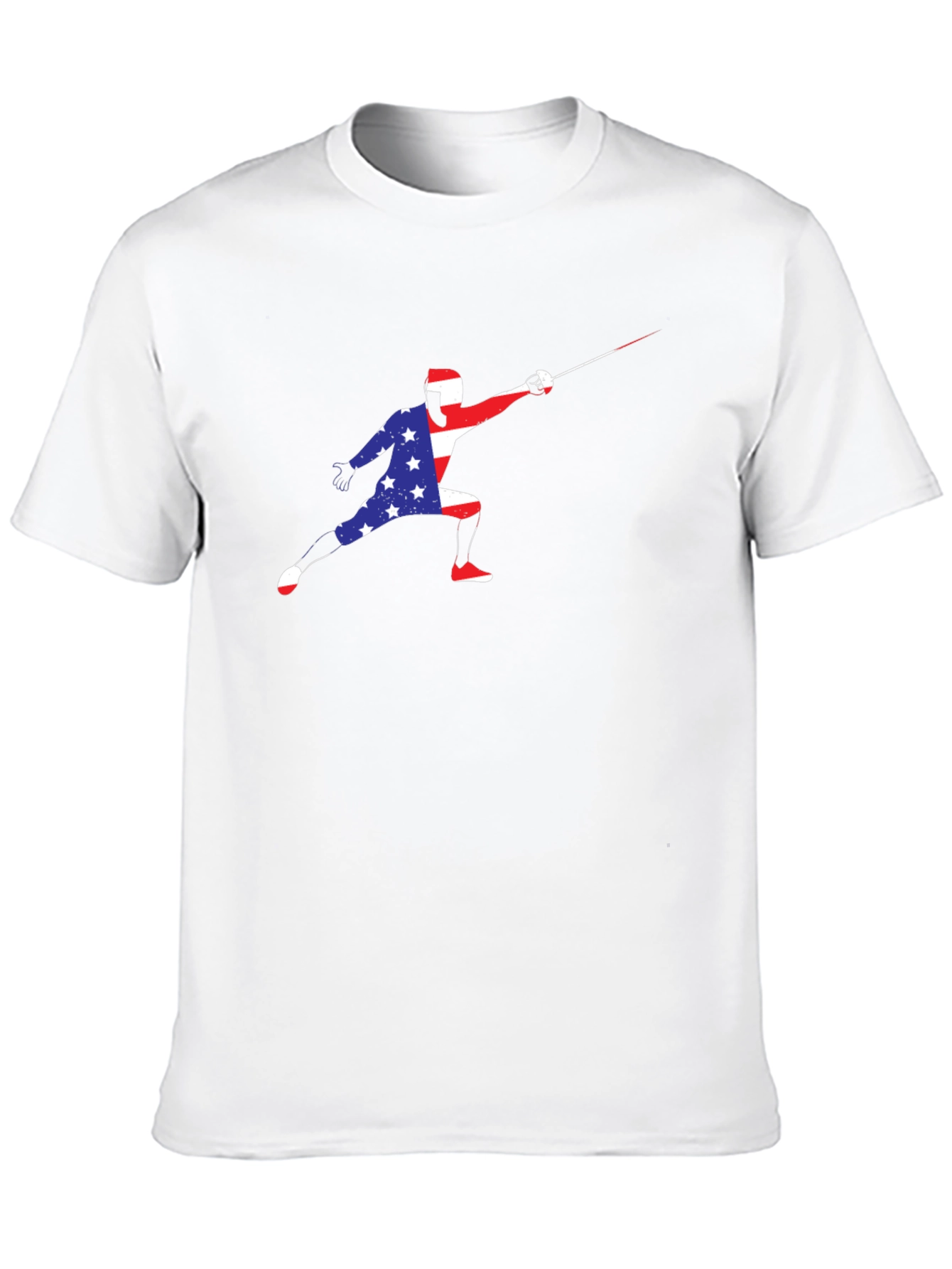 Patriotic Fencer Graphic T-Shirt - USA Pride