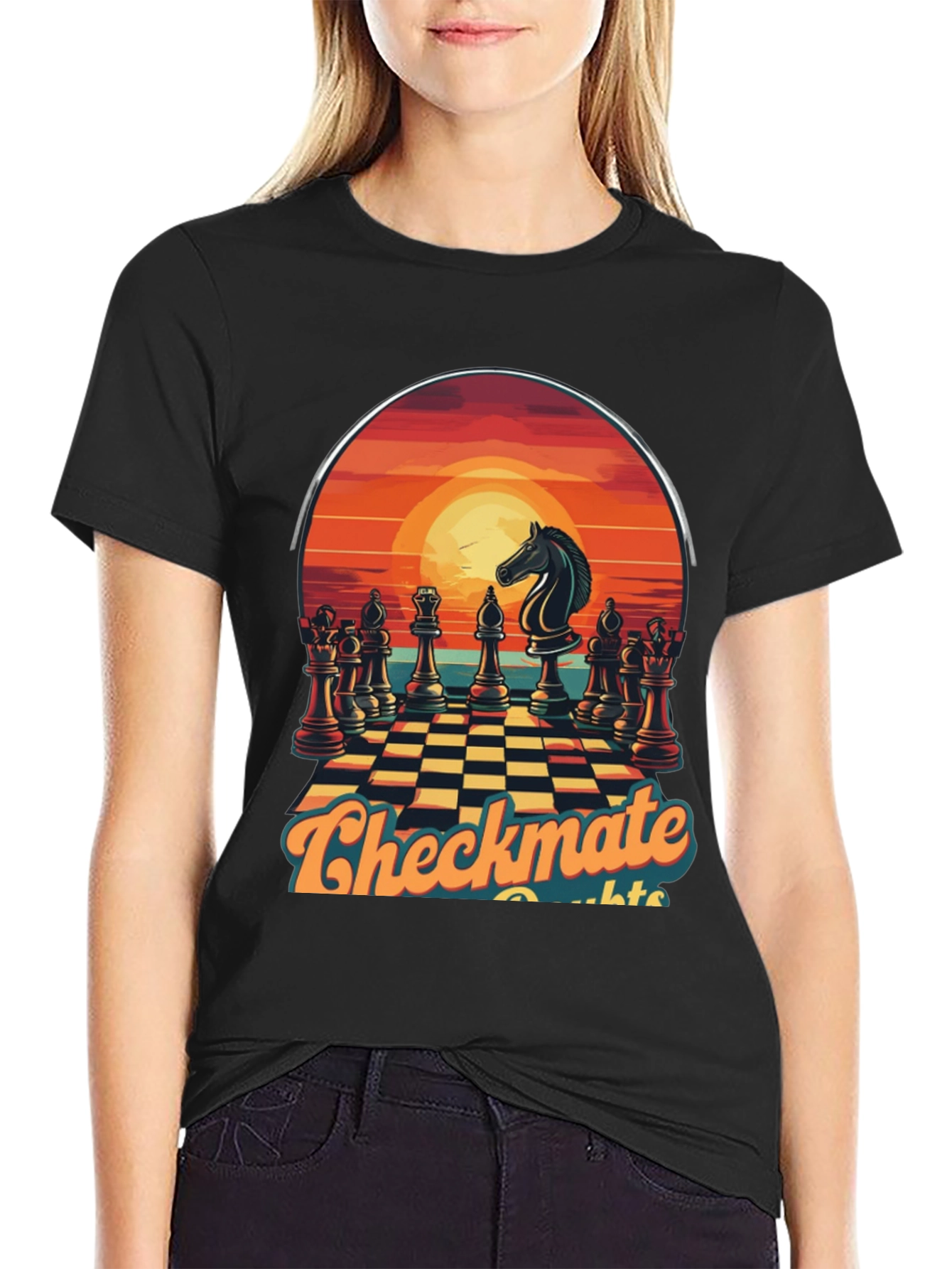 Checkmate Sunset Graphic Tee - Chess Lover T-Shirt