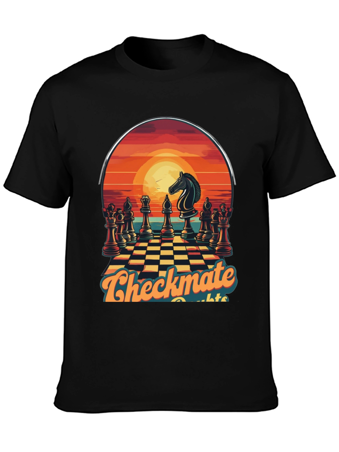 Checkmate Sunset Graphic Tee - Chess Lover T-Shirt