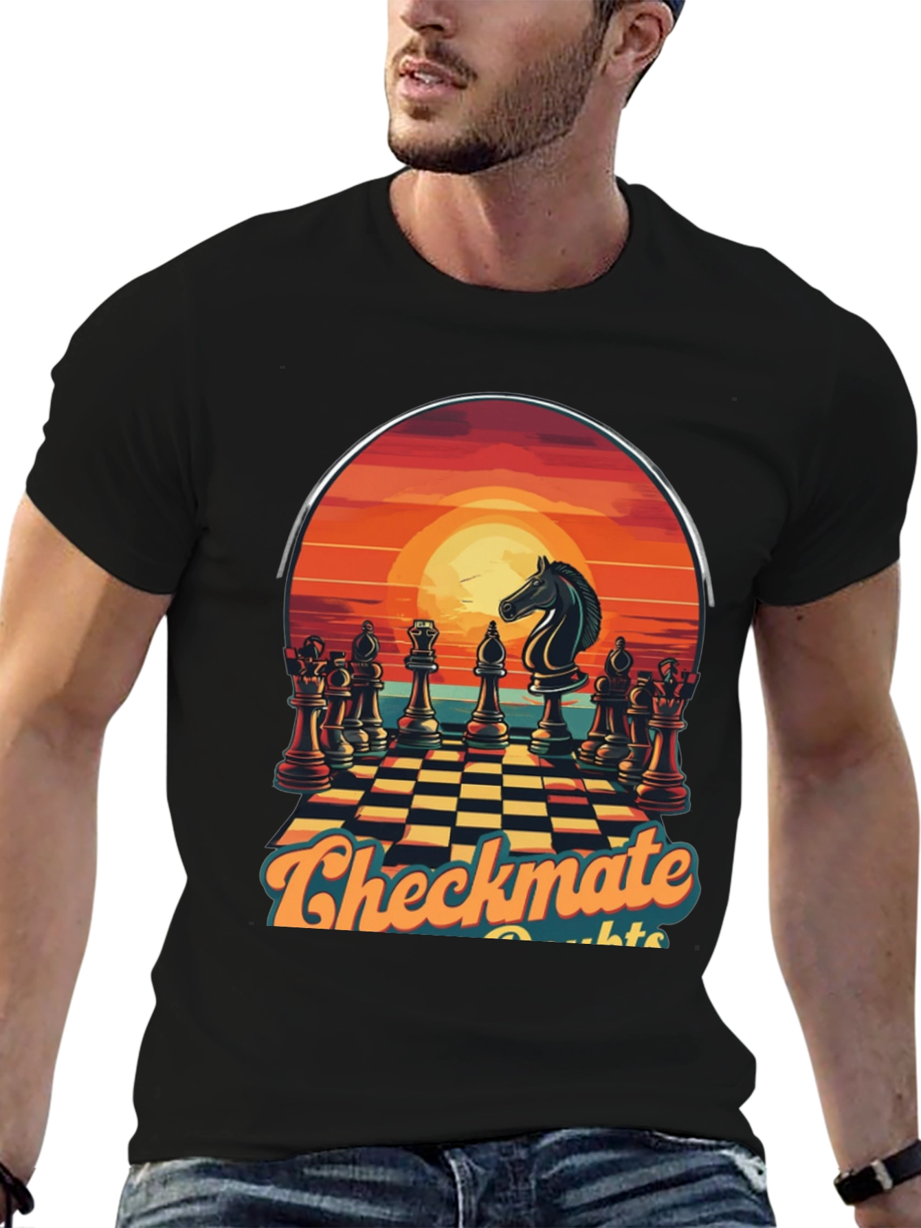 Checkmate Sunset Graphic Tee - Chess Lover T-Shirt