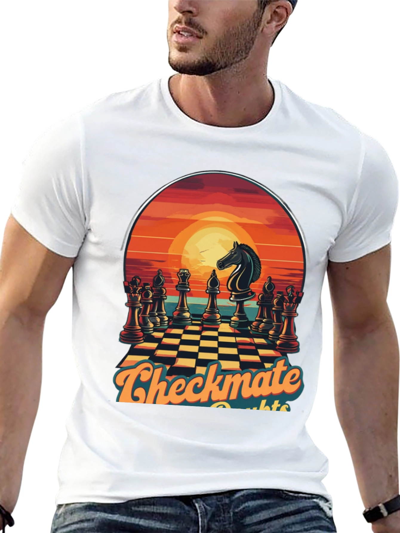 Checkmate Sunset Graphic Tee - Chess Lover T-Shirt