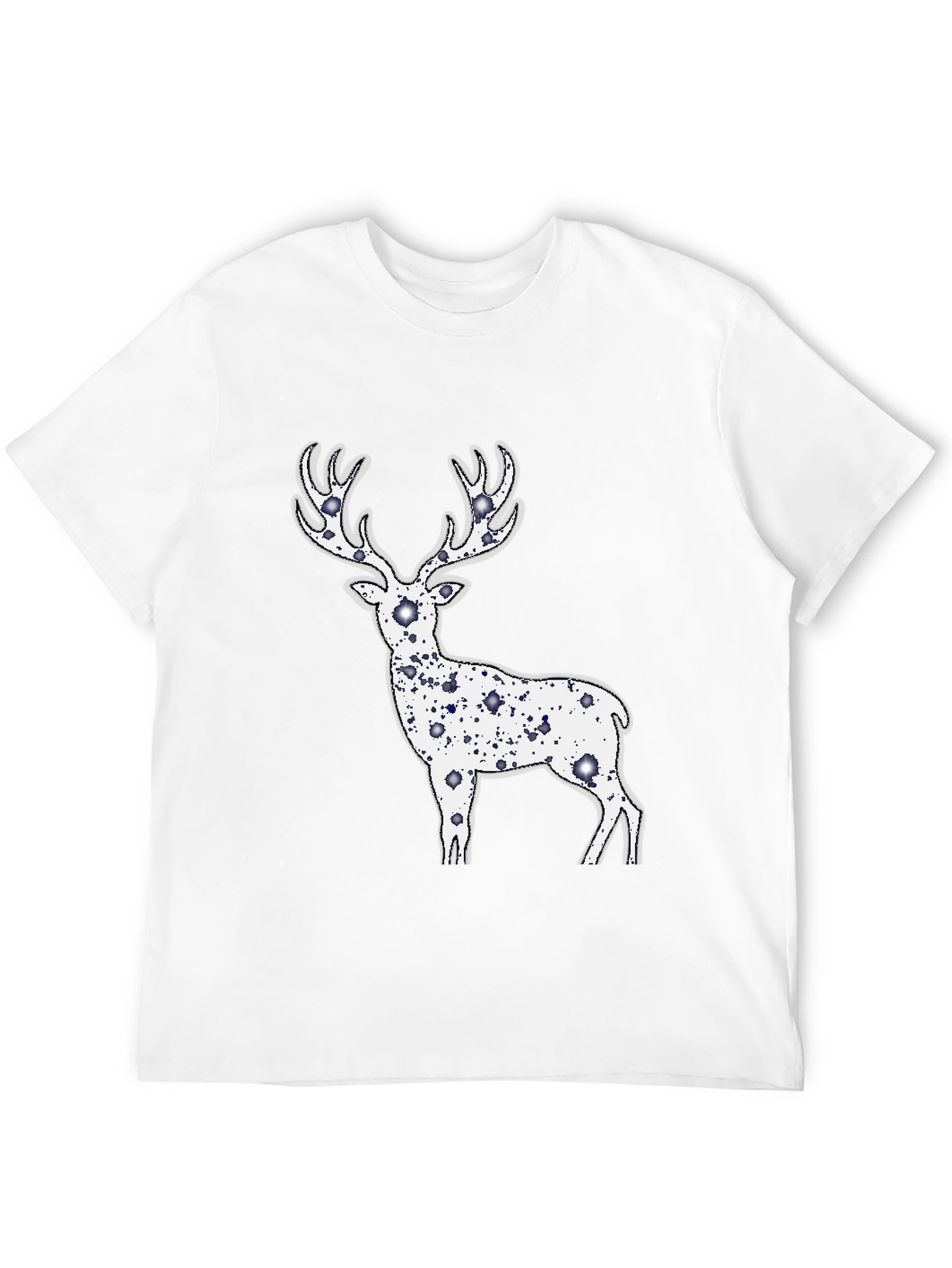 Deer Graphic Print Black T-Shirt