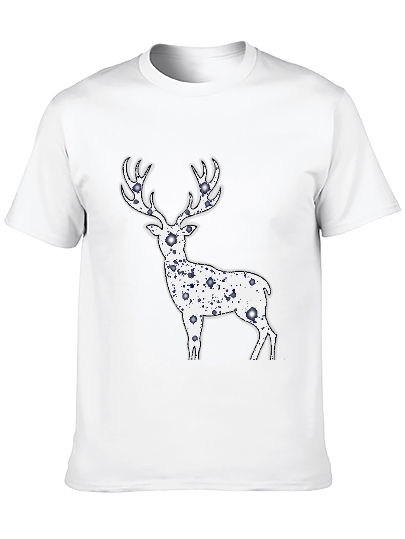 Deer Graphic Print Black T-Shirt