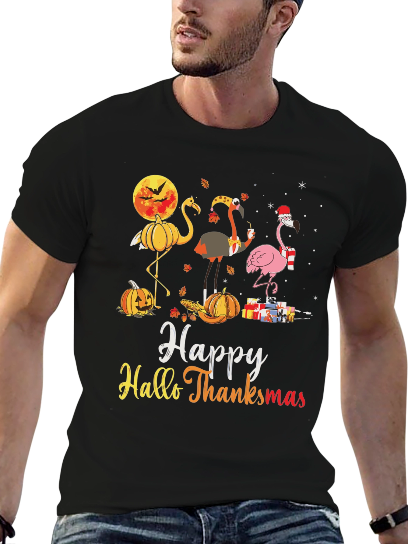 Festive Fall & Holiday Flamingo T-Shirt