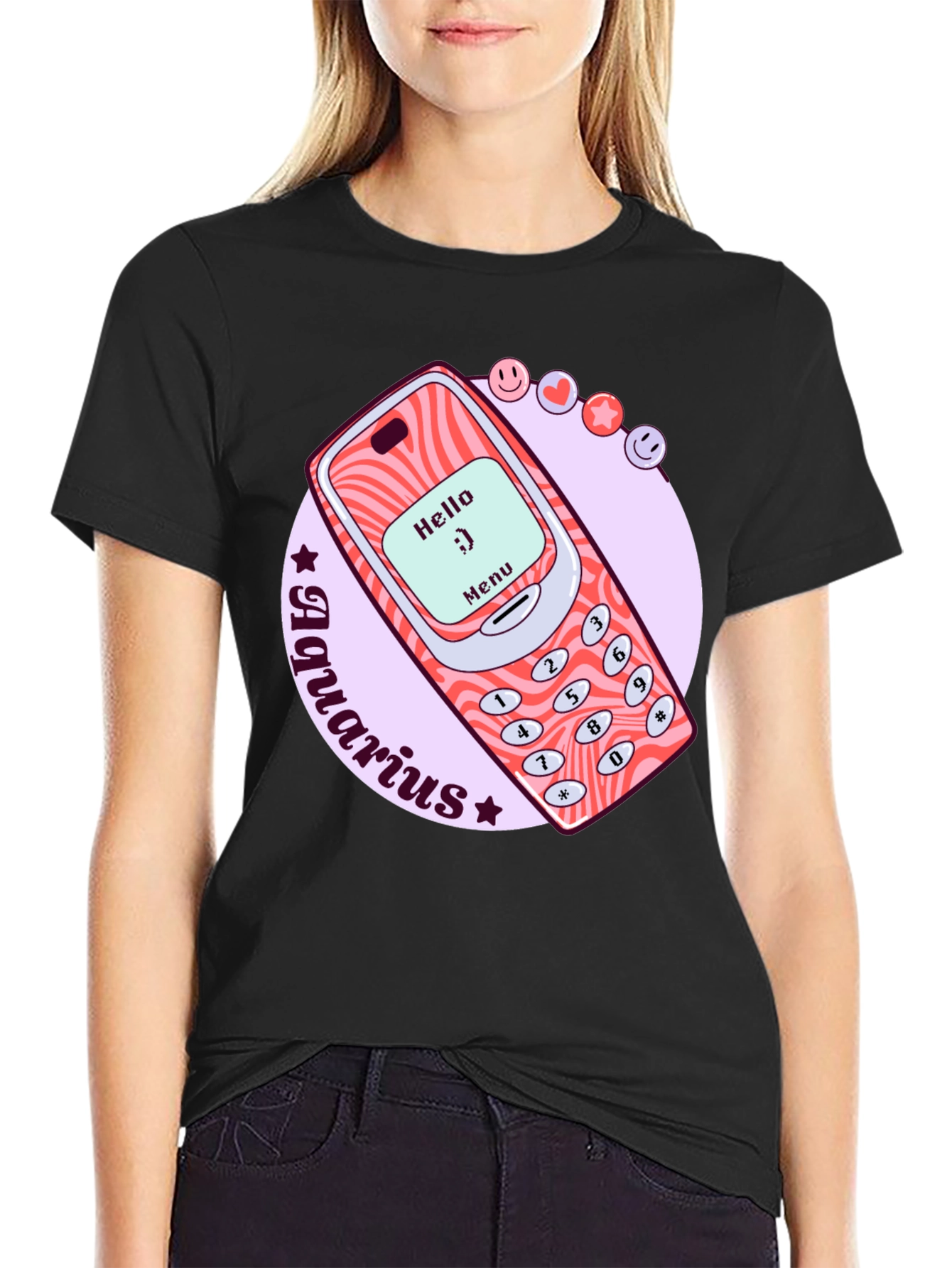 Aquarius Retro Cell Phone T-Shirt