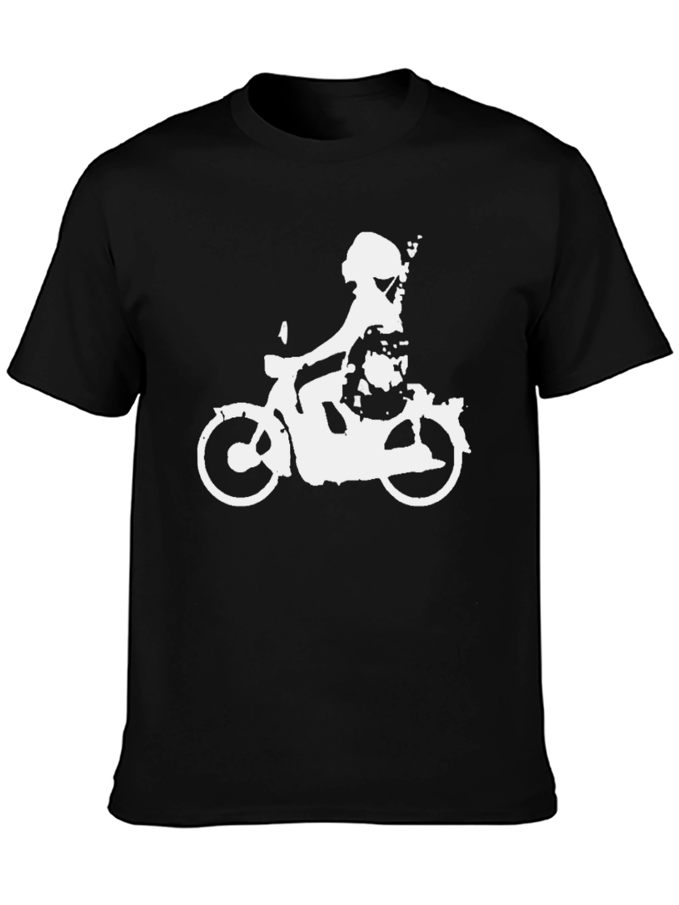 Cool Black T-Shirt with Scooter Design