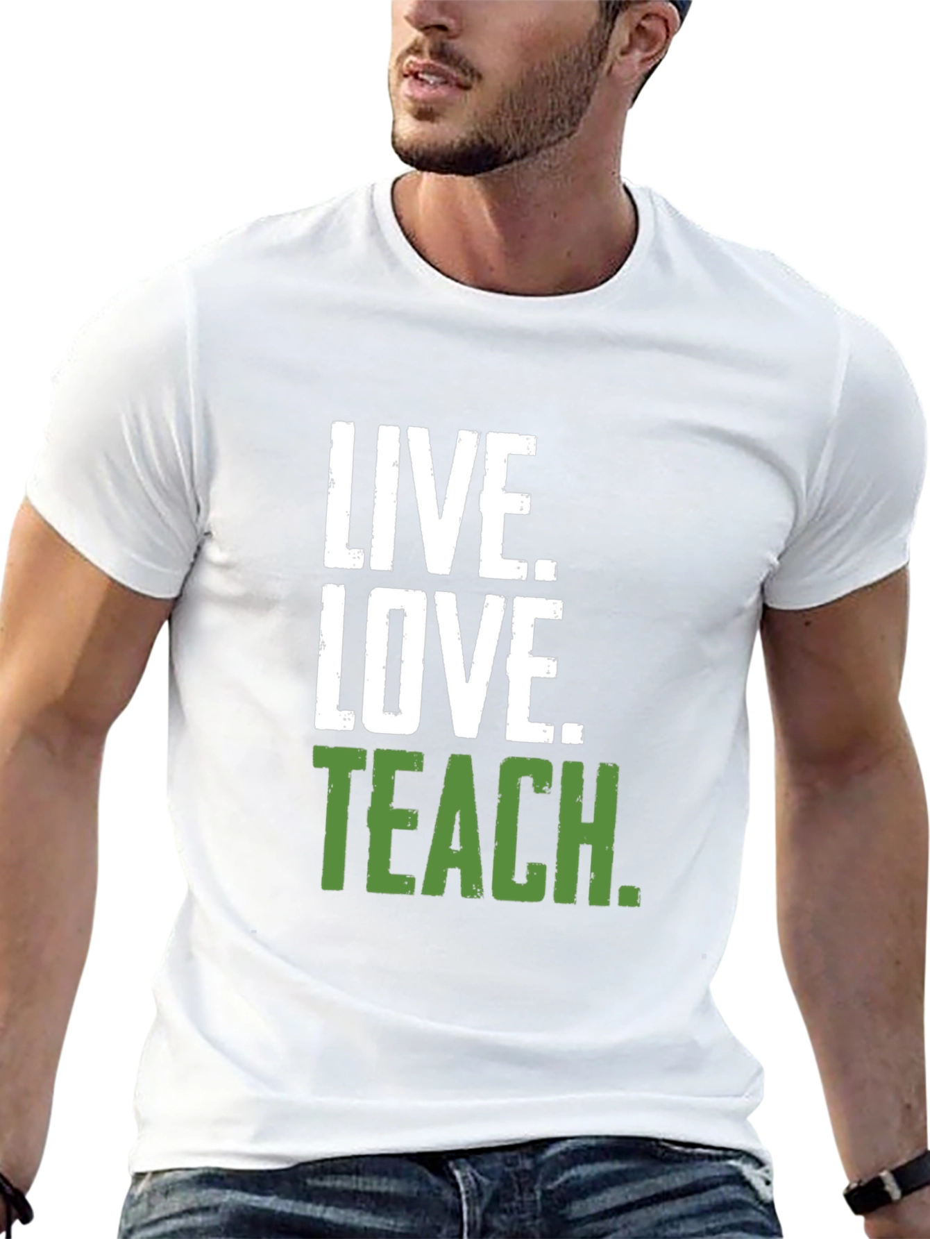 Live Love Teach Black Crewneck T-Shirt