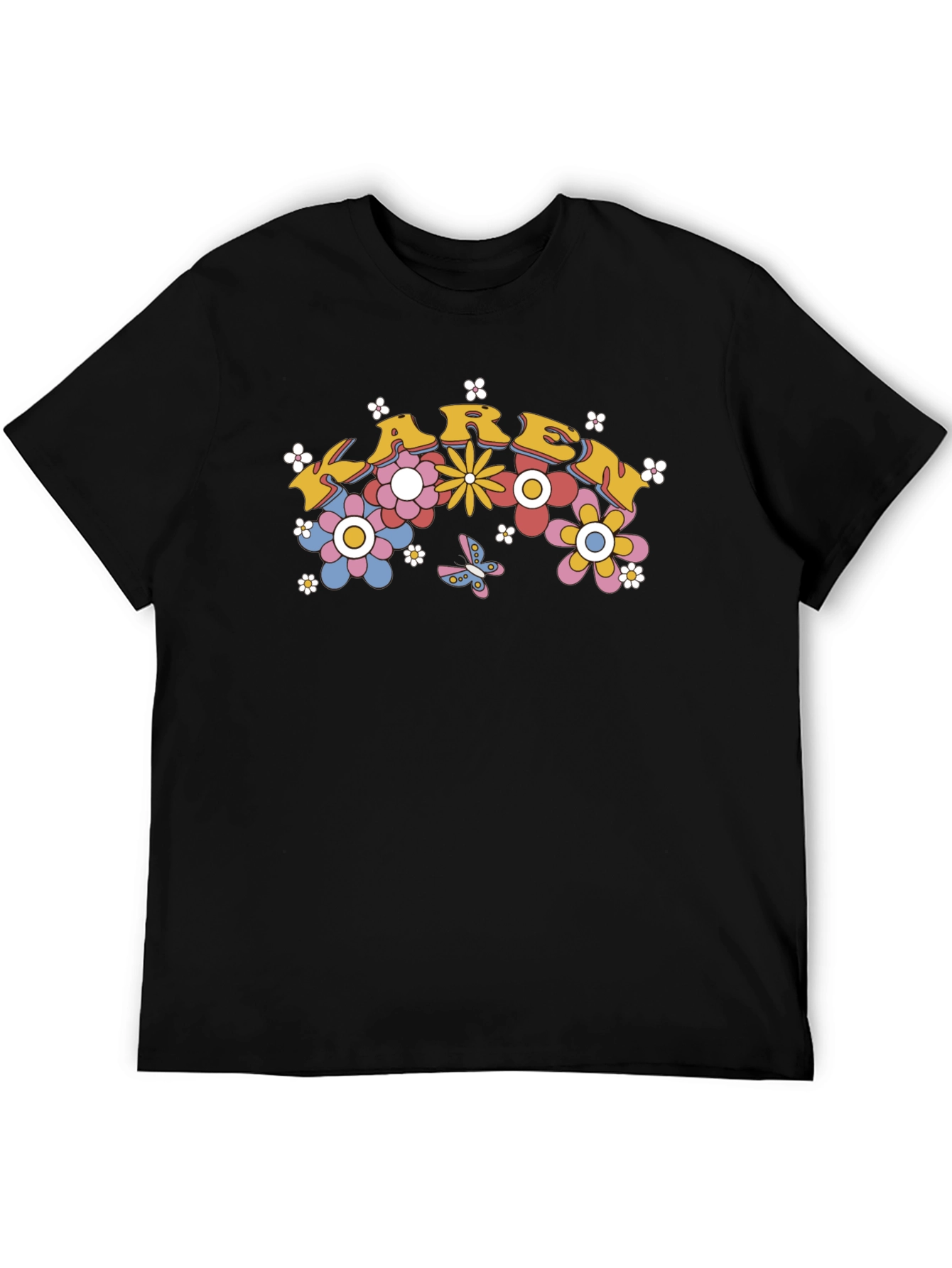 Retro Floral Karen T-Shirt - Groovy Design