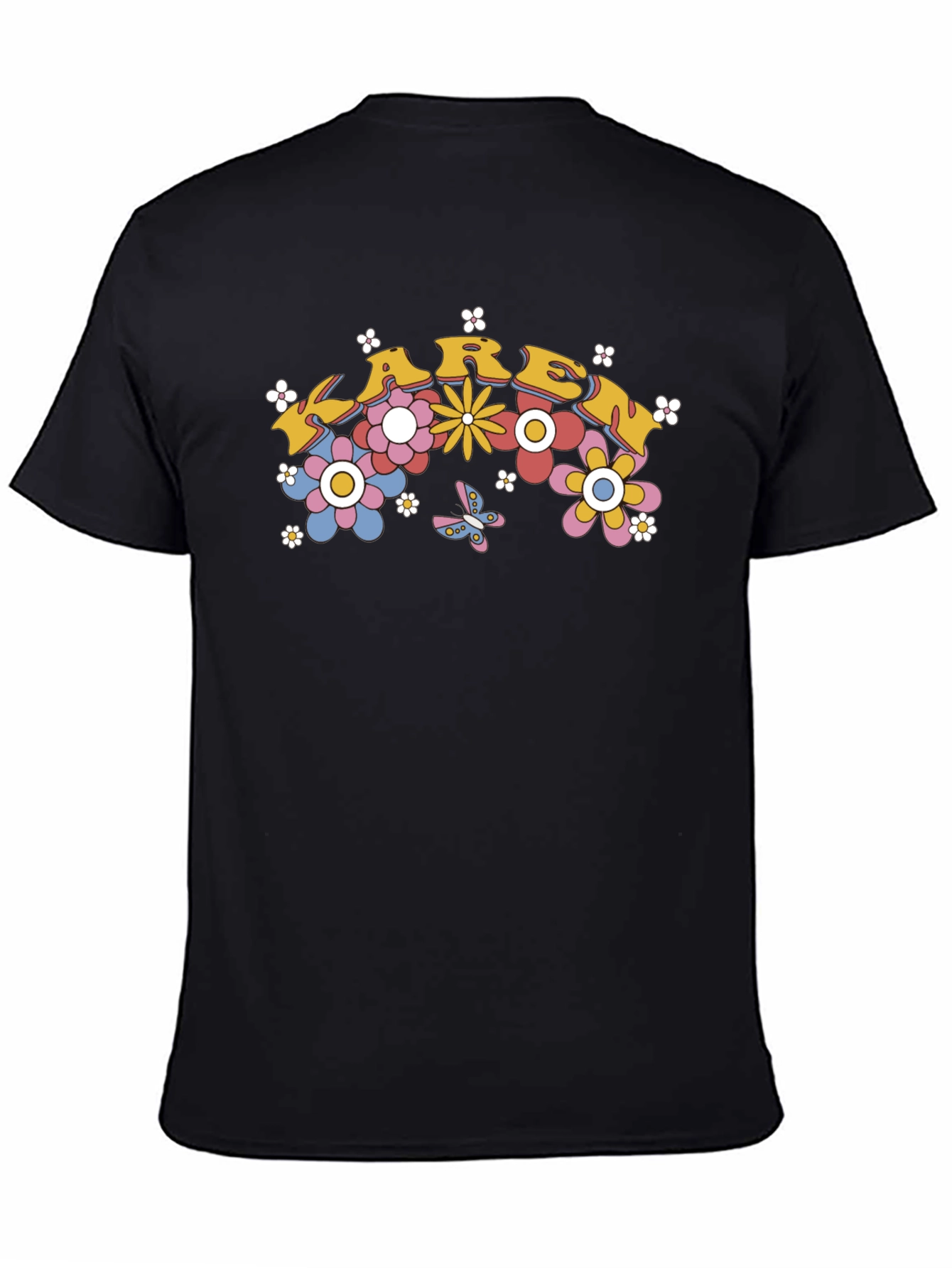 Retro Floral Karen T-Shirt - Groovy Design