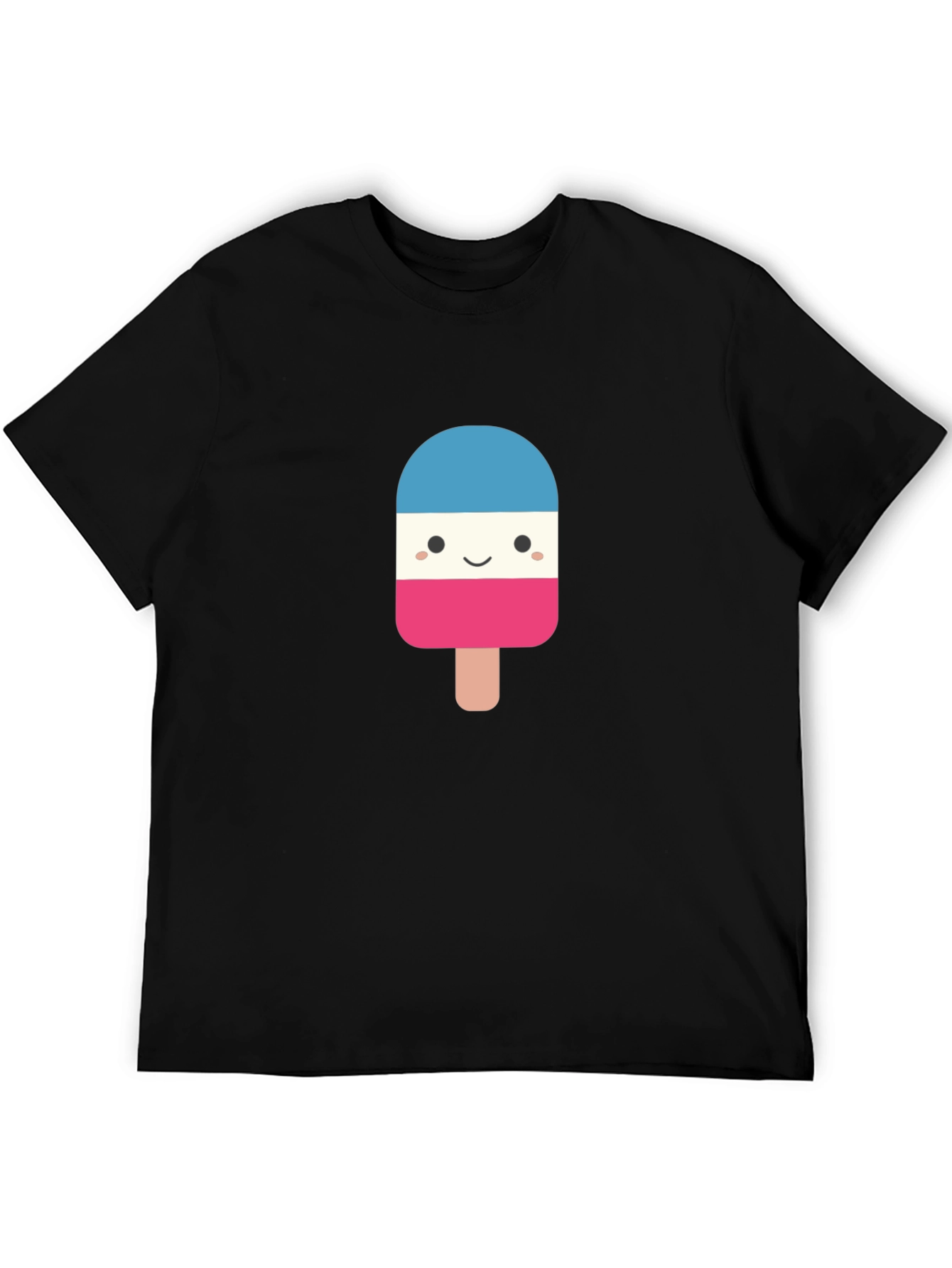 Novelty Popsicle Graphic Tee - Black Cotton Blend