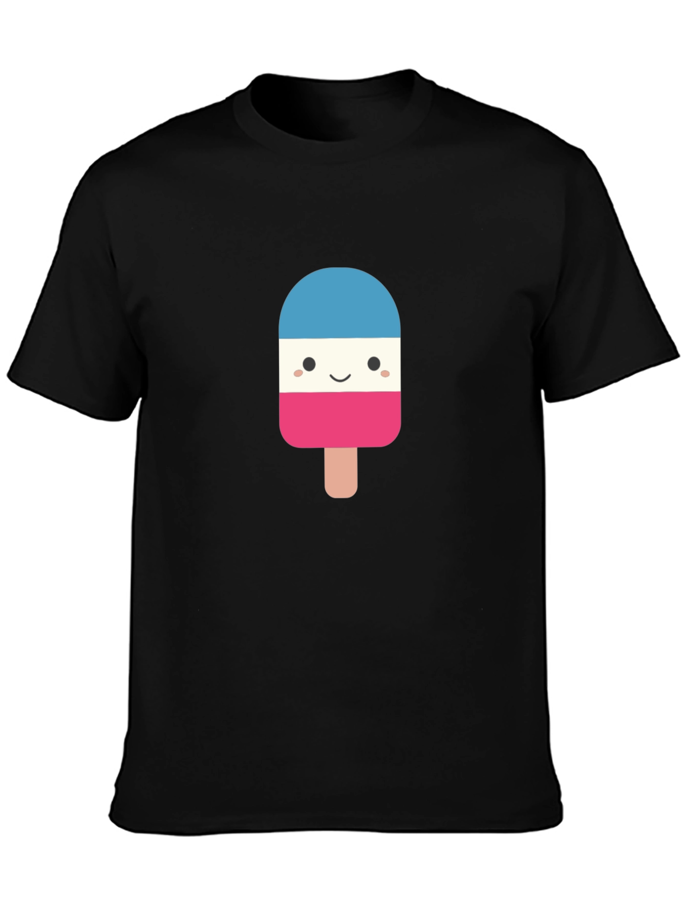 Novelty Popsicle Graphic Tee - Black Cotton Blend