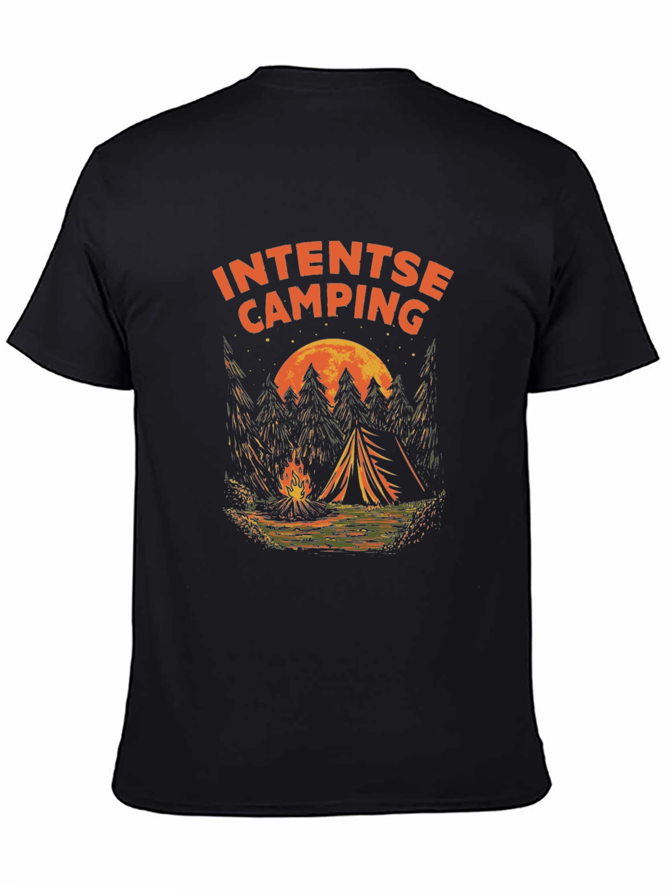 Intense Camping Graphic T-Shirt - Black