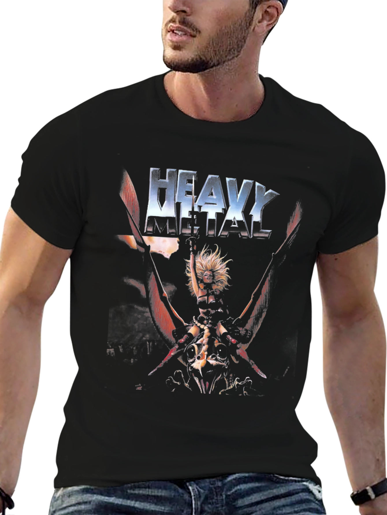 Heavy Metal T-Shirt - Classic Sci-Fi Fantasy Design