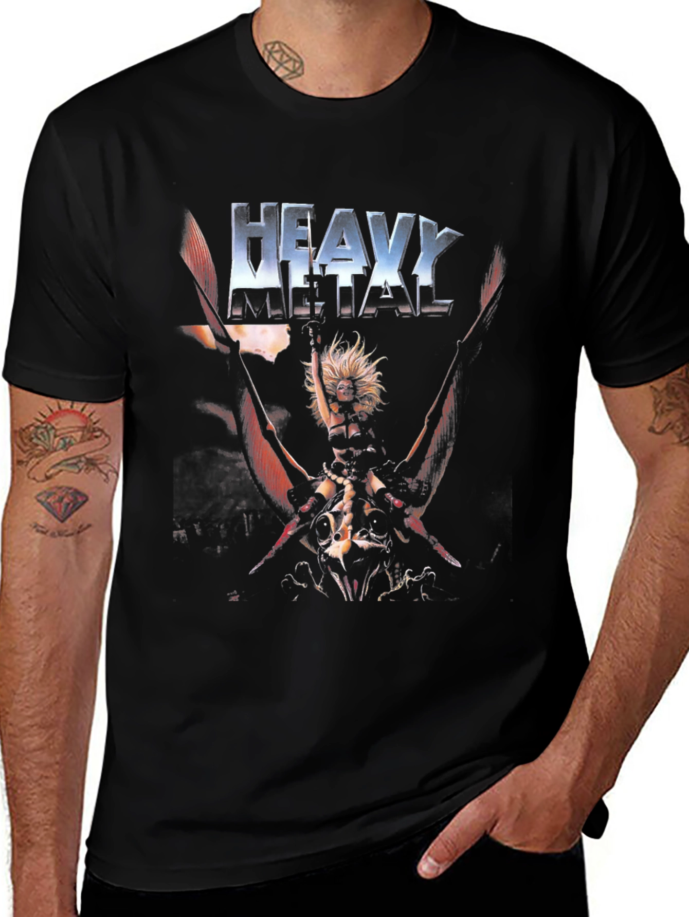 Heavy Metal T-Shirt - Classic Sci-Fi Fantasy Design