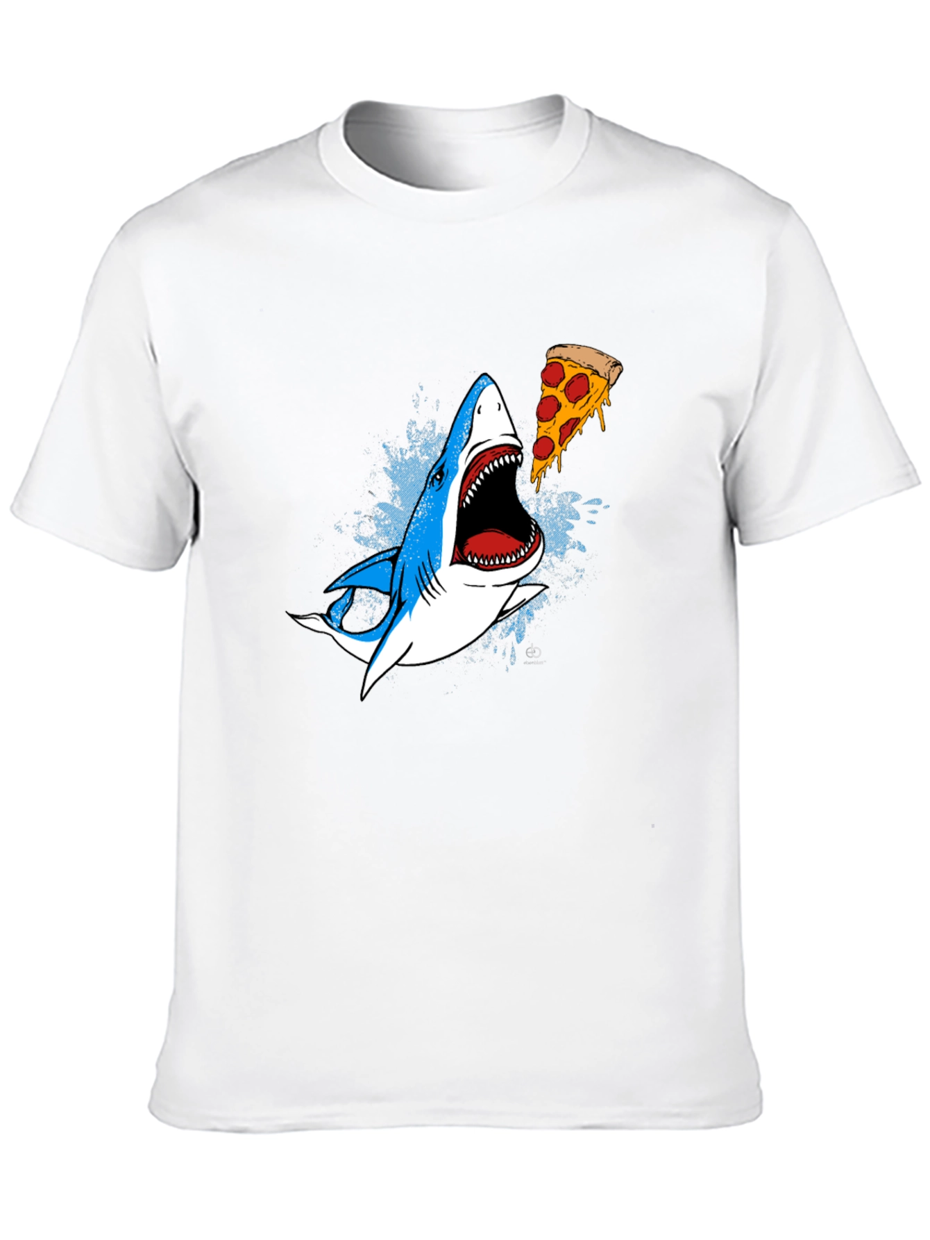 Shark Pizza Graphic Tee - Novelty Print T-Shirt