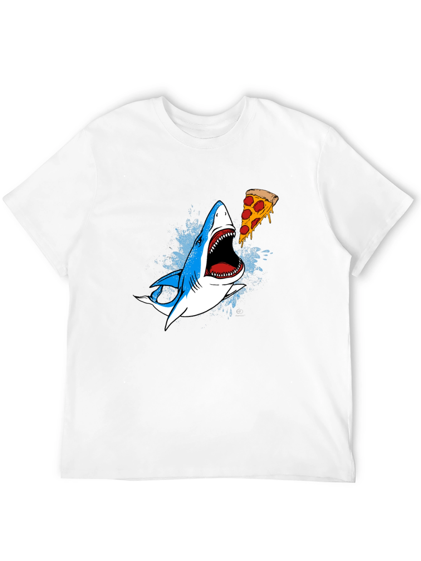 Shark Pizza Graphic Tee - Novelty Print T-Shirt